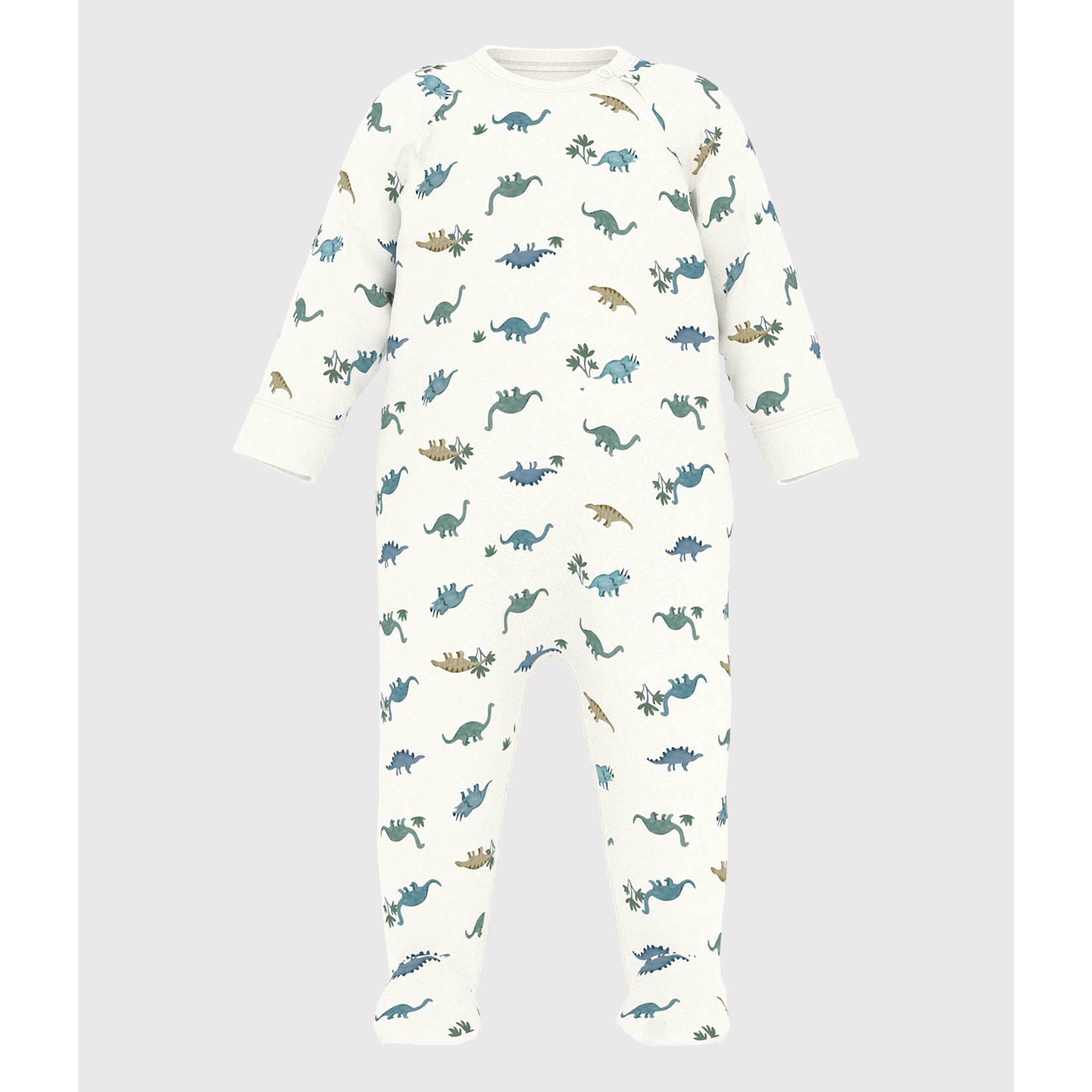 Petit Bateau Dors Bien Pyjama Avec Pieds Garçon Bébé Hiver Coton Bio Dinosaures