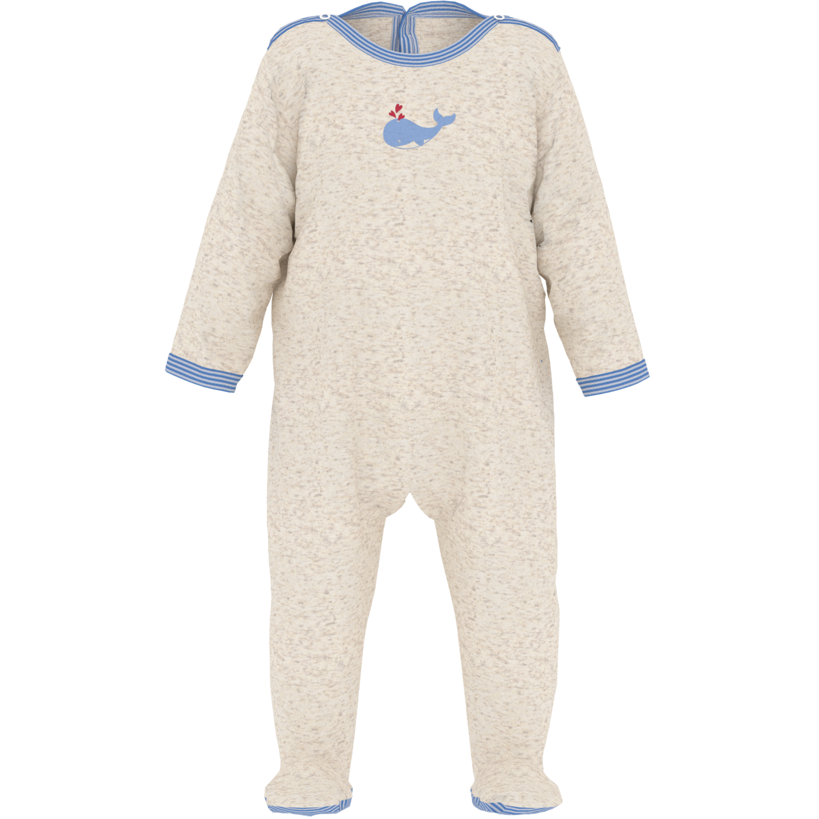 Petit Bateau Dors Bien Pyjama Mixte Bébé Velours Ouverture Dos Baleine