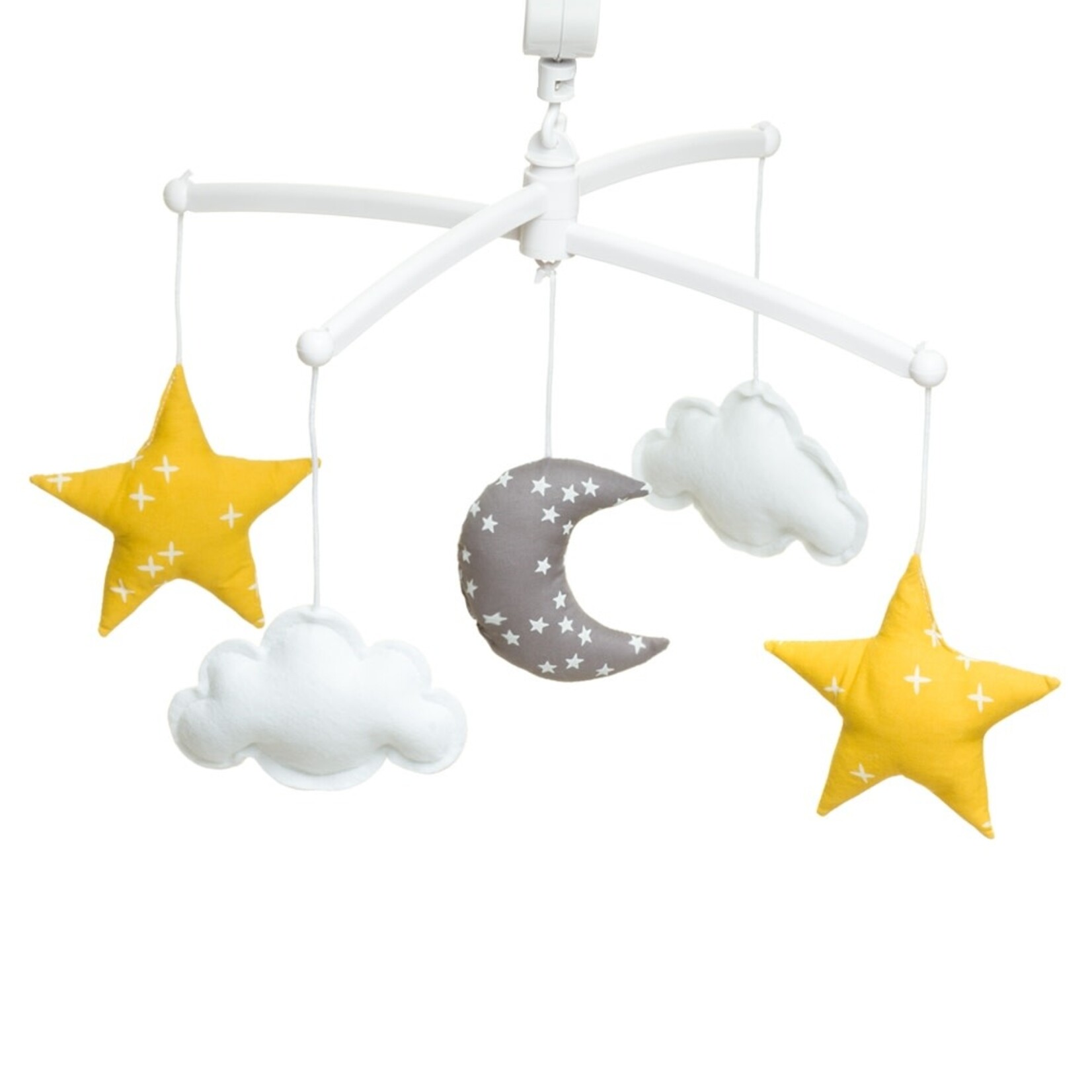 Pouce et Lina Mobile Musical Lune Gris et Jaune