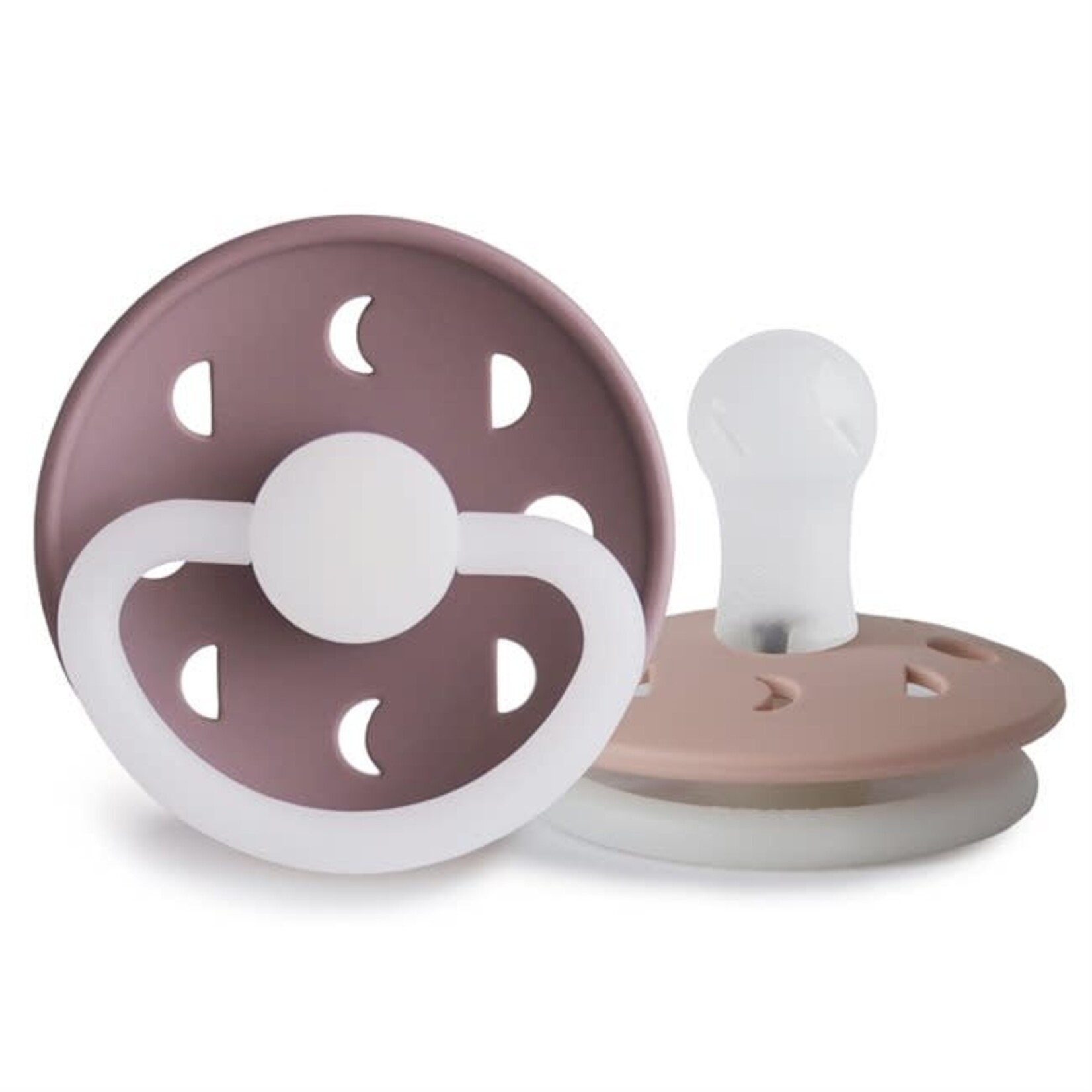 Frigg Frigg 2 Tetines Moon Night Phosphorescent Silicone Cream - Twilight Mauve 0-6M