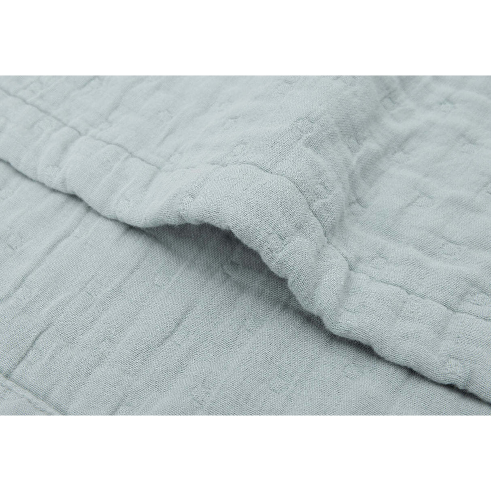Jollein Couverture Berceau Gaze De Coton Jacquard - SEA GREEN - GOTS 75x100 cm