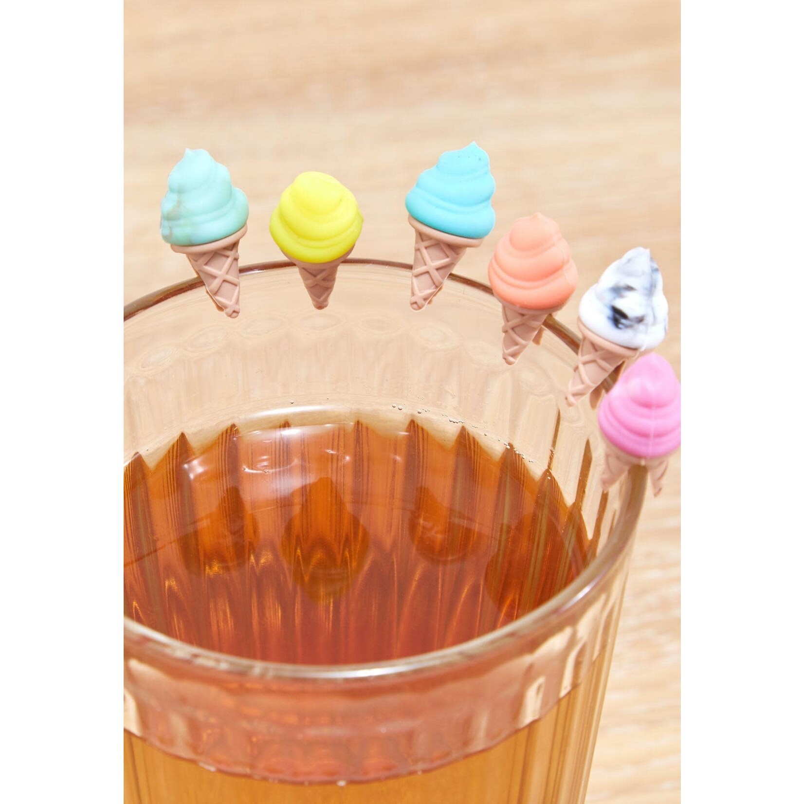 Sunnylife Marqueurs à Verre Silicone Enfants Ice Cream Pack de 6