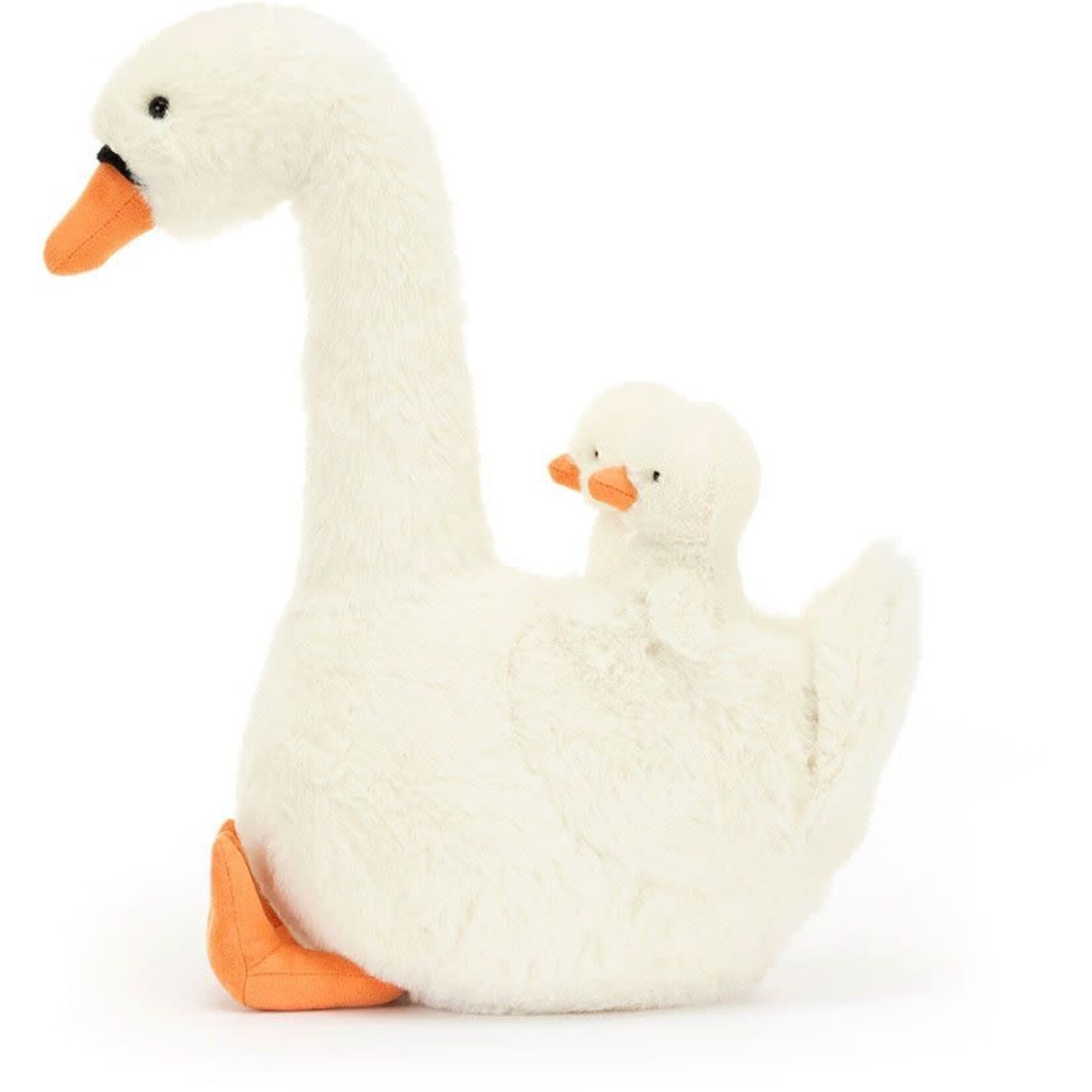 JellyCat Peluche Maman Cygne et ses 2 Bébés Featherful Swan