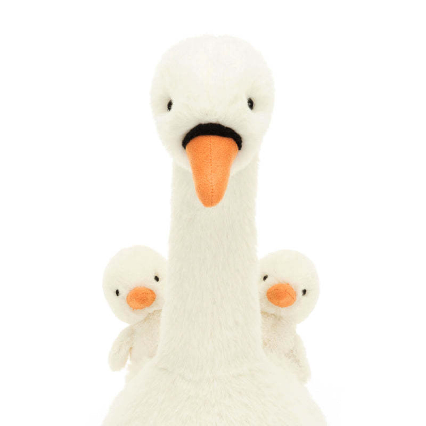 JellyCat Peluche Maman Cygne et ses 2 Bébés Featherful Swan