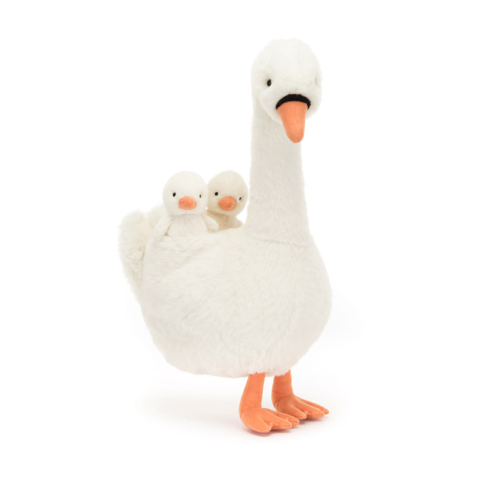 JellyCat Peluche Maman Cygne et ses 2 Bébés Featherful Swan