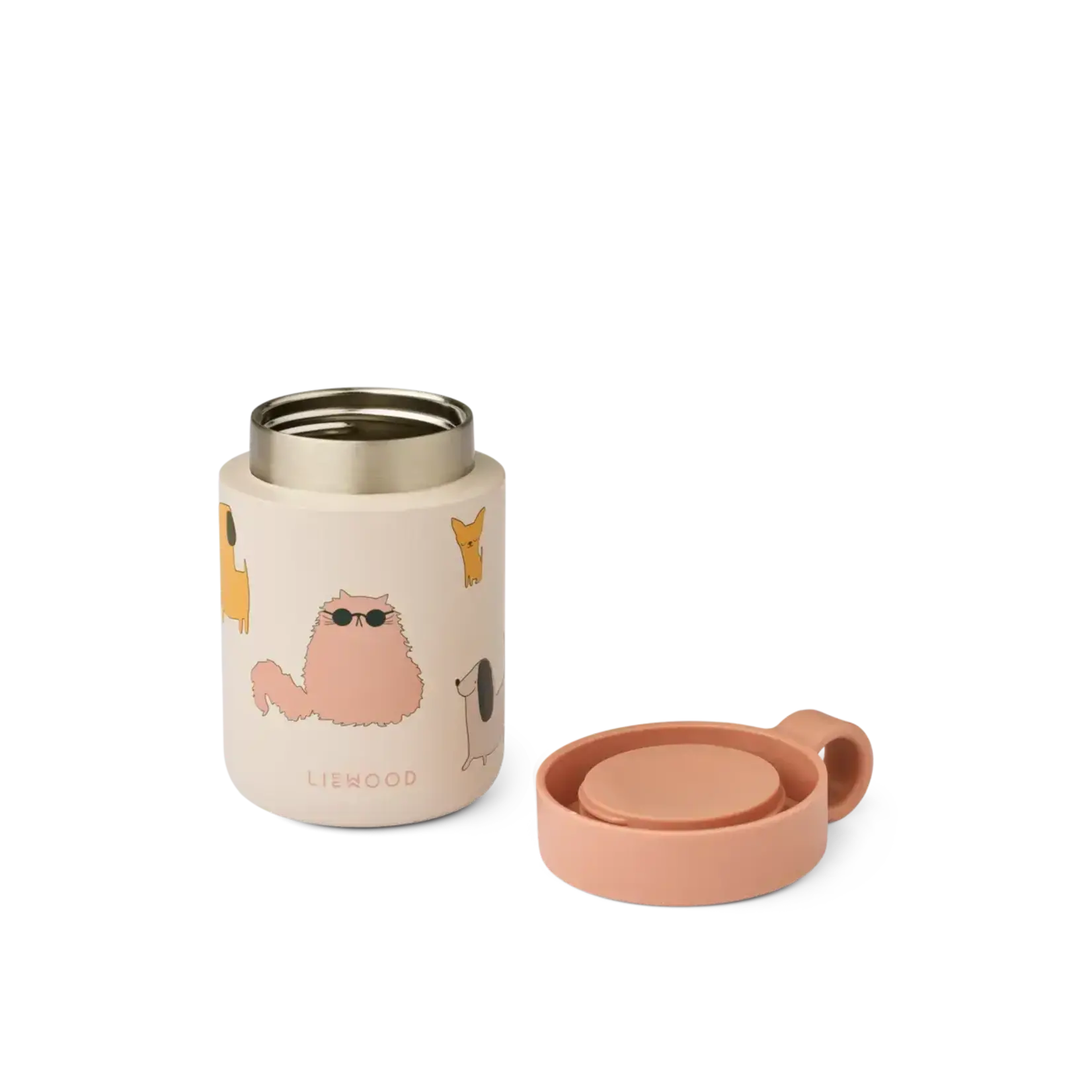 Liewood Kiani Thermo Food Jar Inox Cats and Dogs