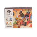 Moulin Roty 4 Mini Puzzles des Repas (4x12 pcs) Les Minouchkas