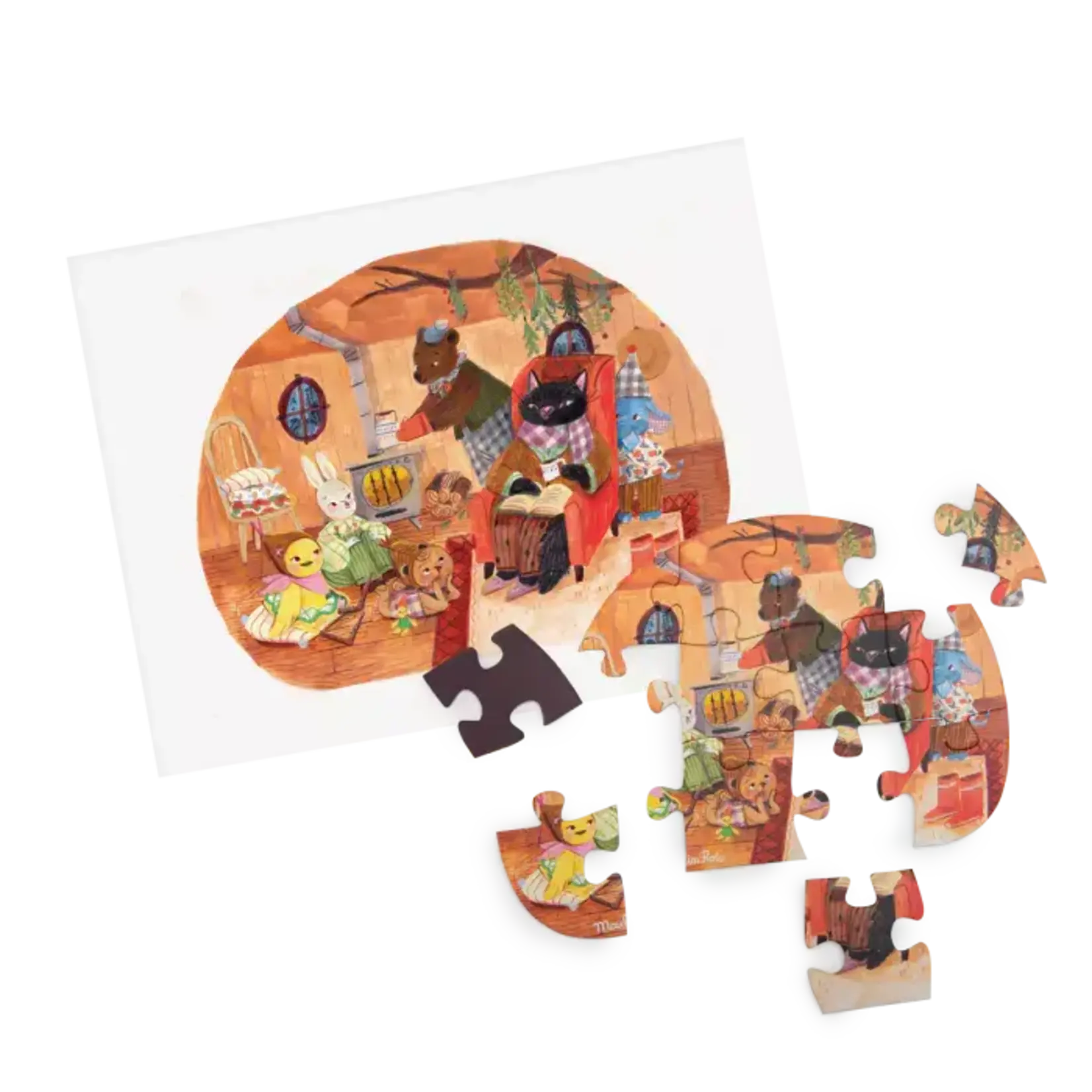 Moulin Roty 4 Mini Puzzles des Repas (4x12 pcs) Les Minouchkas