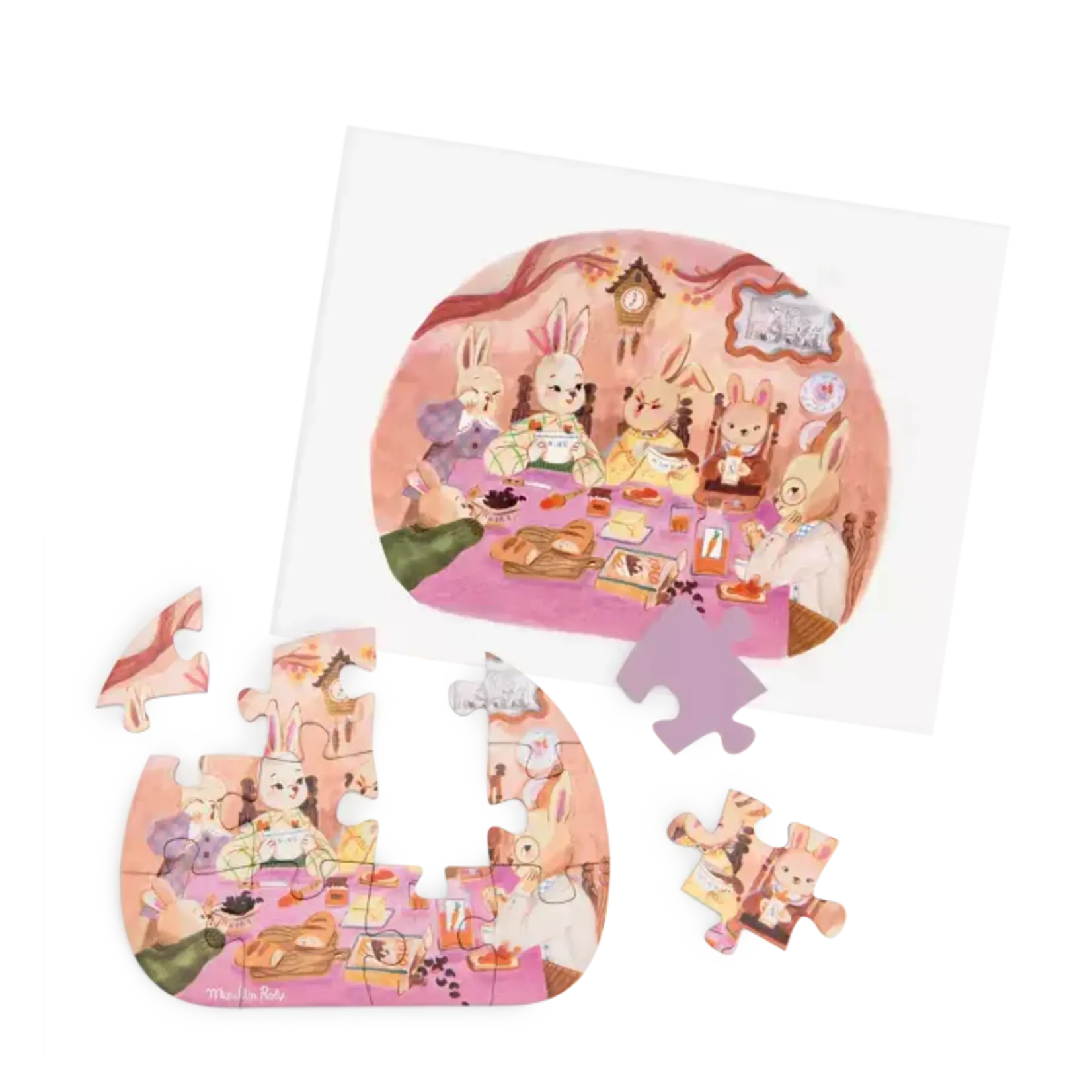 Moulin Roty 4 Mini Puzzles des Repas (4x12 pcs) Les Minouchkas