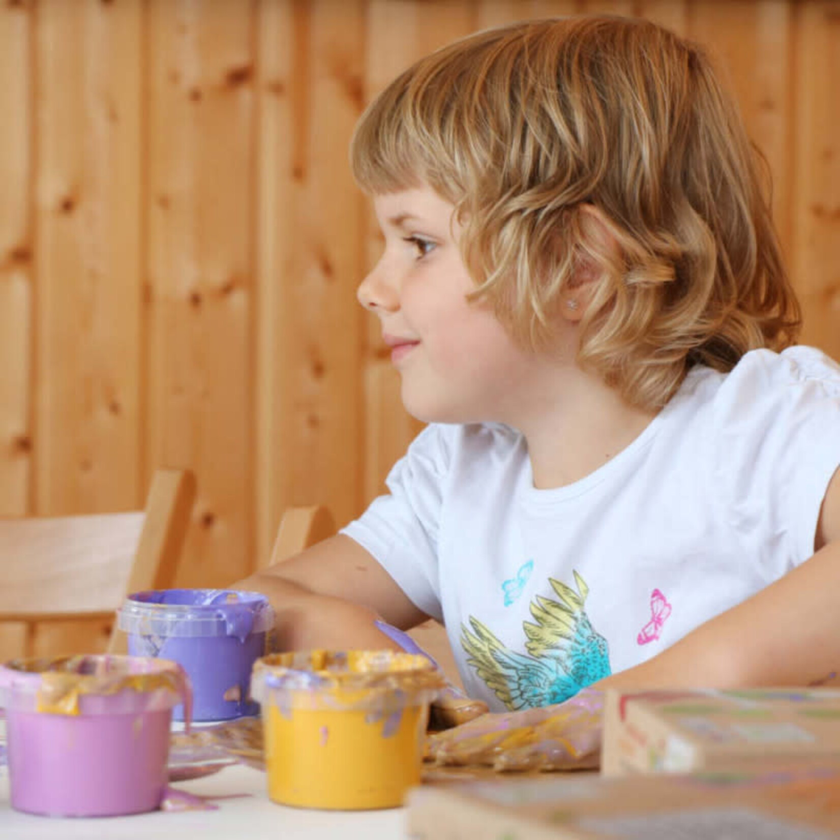 Moulin Roty 4 Pots de Peinture à Doigts Fluo Les Schmouks - Dès 2A