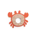 Moulin Roty Anneau de Dentition Bois et Silicone Crabe Les Aventures de Paulie