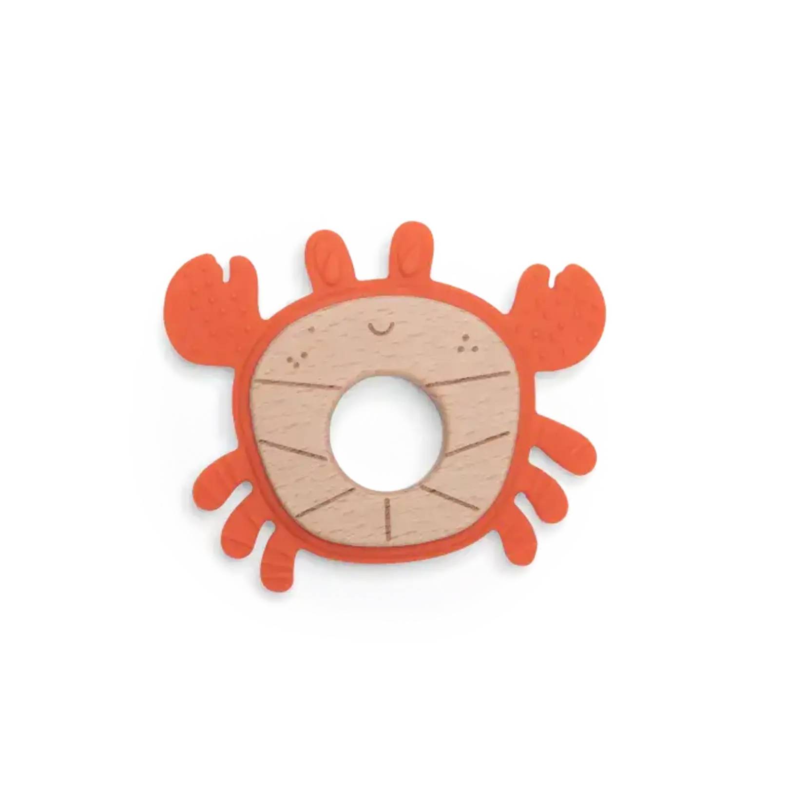 Moulin Roty Anneau de Dentition Bois et Silicone Crabe Les Aventures de Paulie
