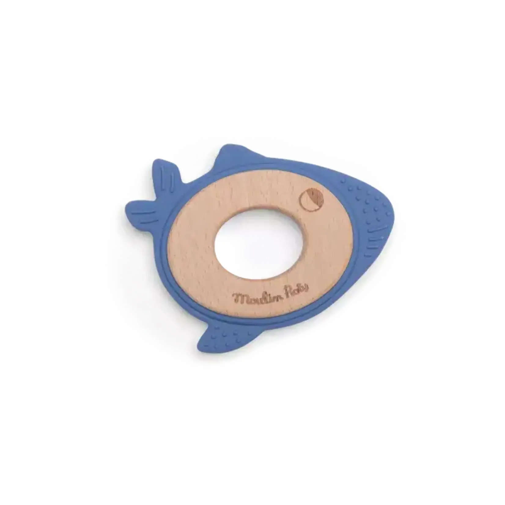 Moulin Roty Anneau de Dentition Bois et Silicone Baleine Les Aventures de Paulie
