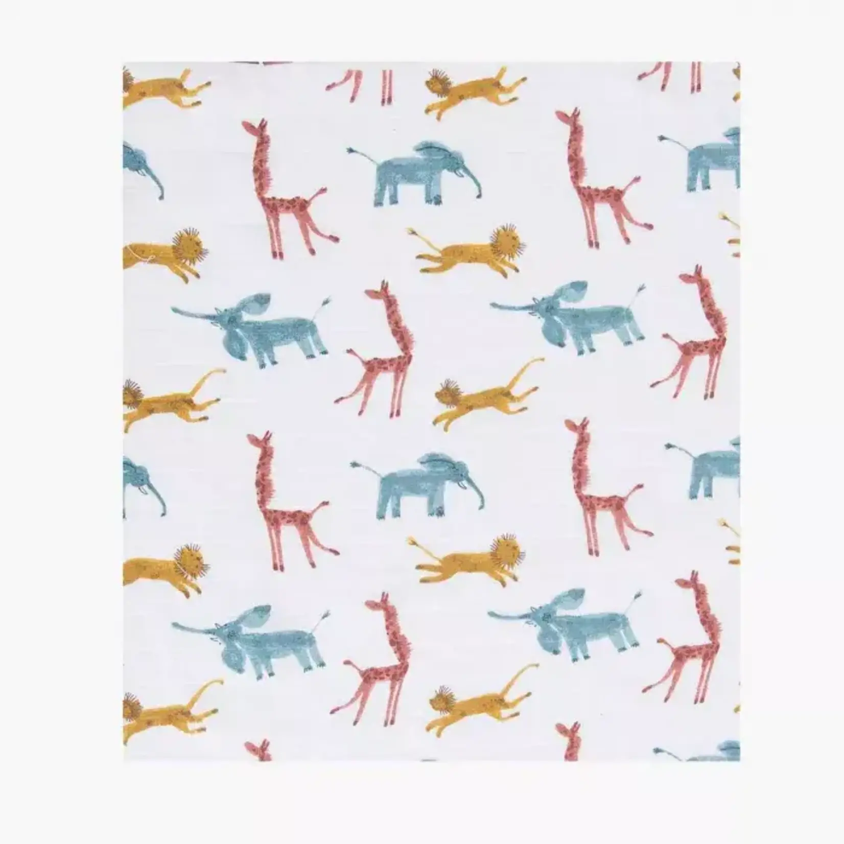 Moulin Roty Set de 3 Langes Imprimes Bleu Girafe Animaux Sous Mon Baobab