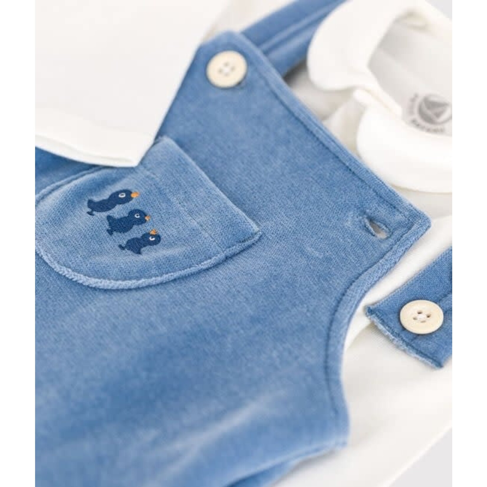 Petit Bateau Ensemble Salopette Velours + Body