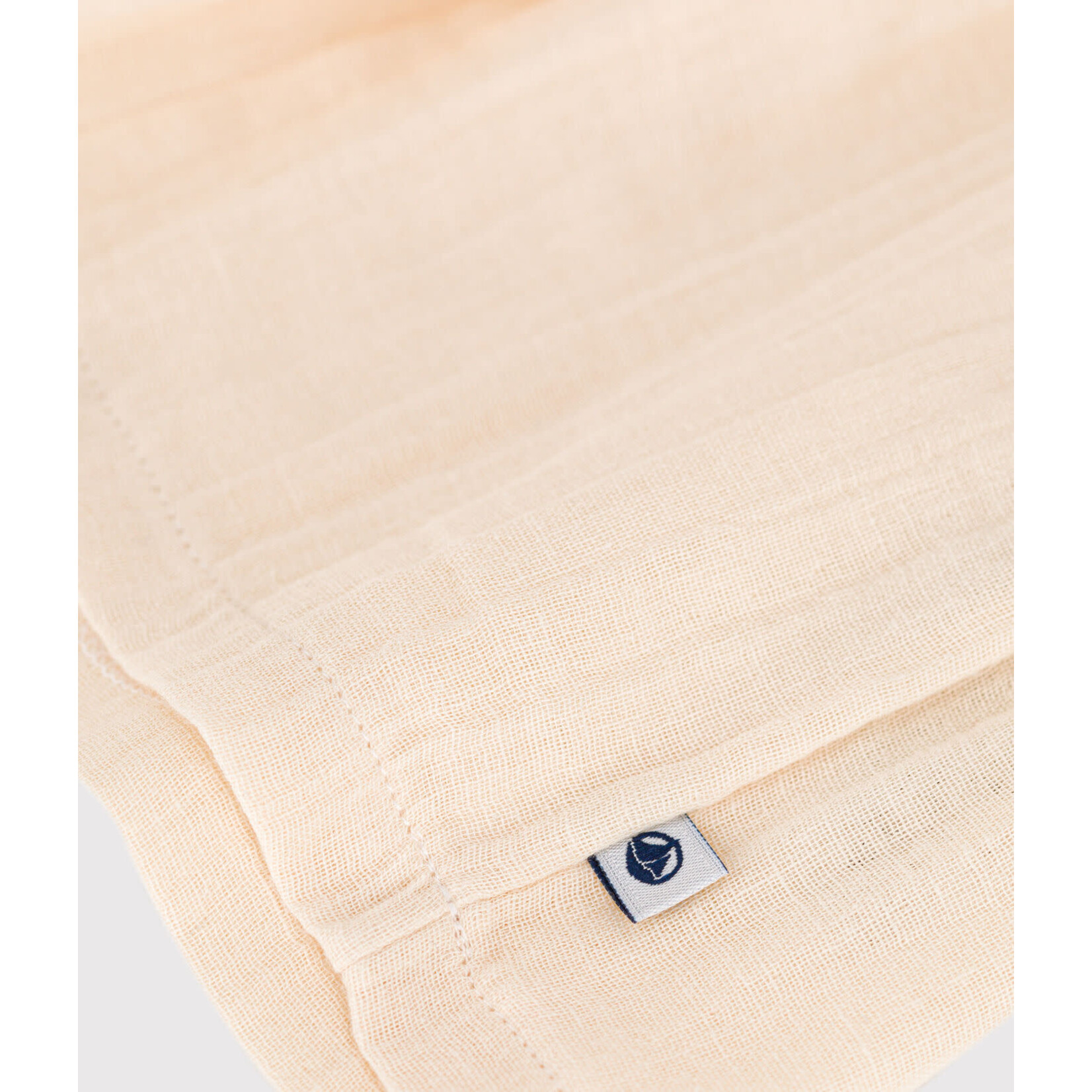 Petit Bateau Robe bébé ML bimatière avec collerette beige