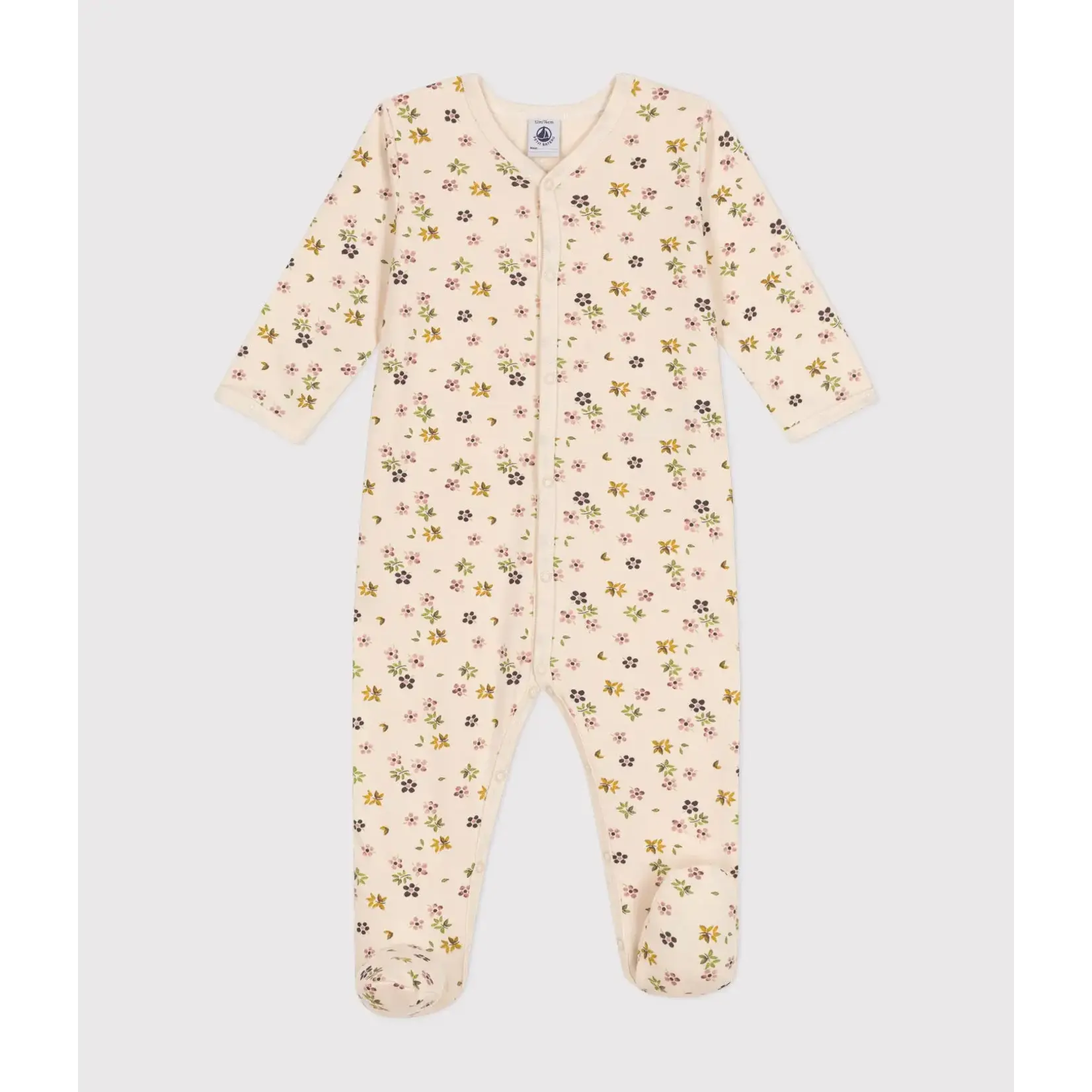 Petit Bateau Dors Bien Pyjama Bébé Hiver Molleton Gratté Imprimé Fleurs 18M