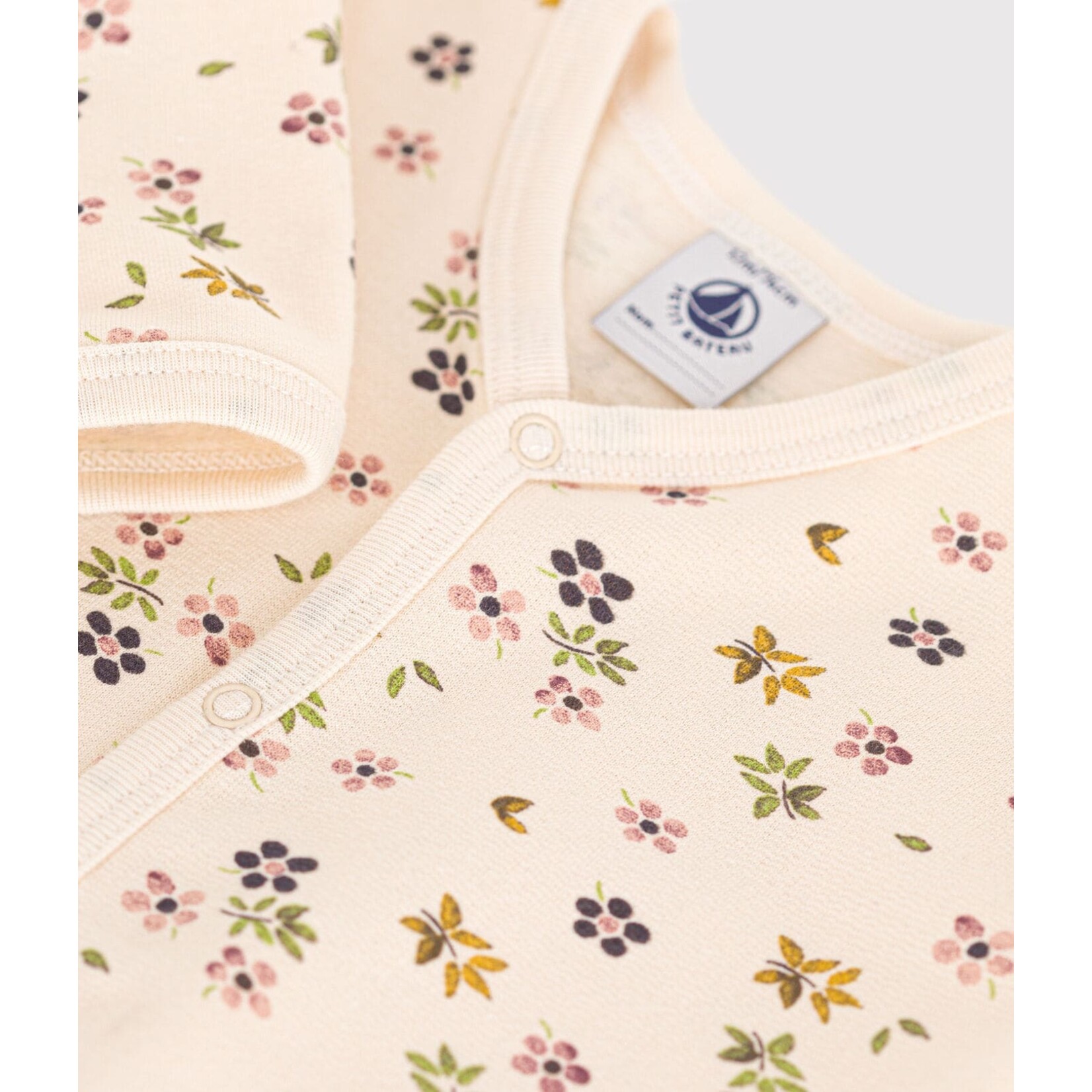 Petit Bateau Dors Bien Pyjama Bébé Hiver Molleton Gratté Imprimé Fleurs 18M