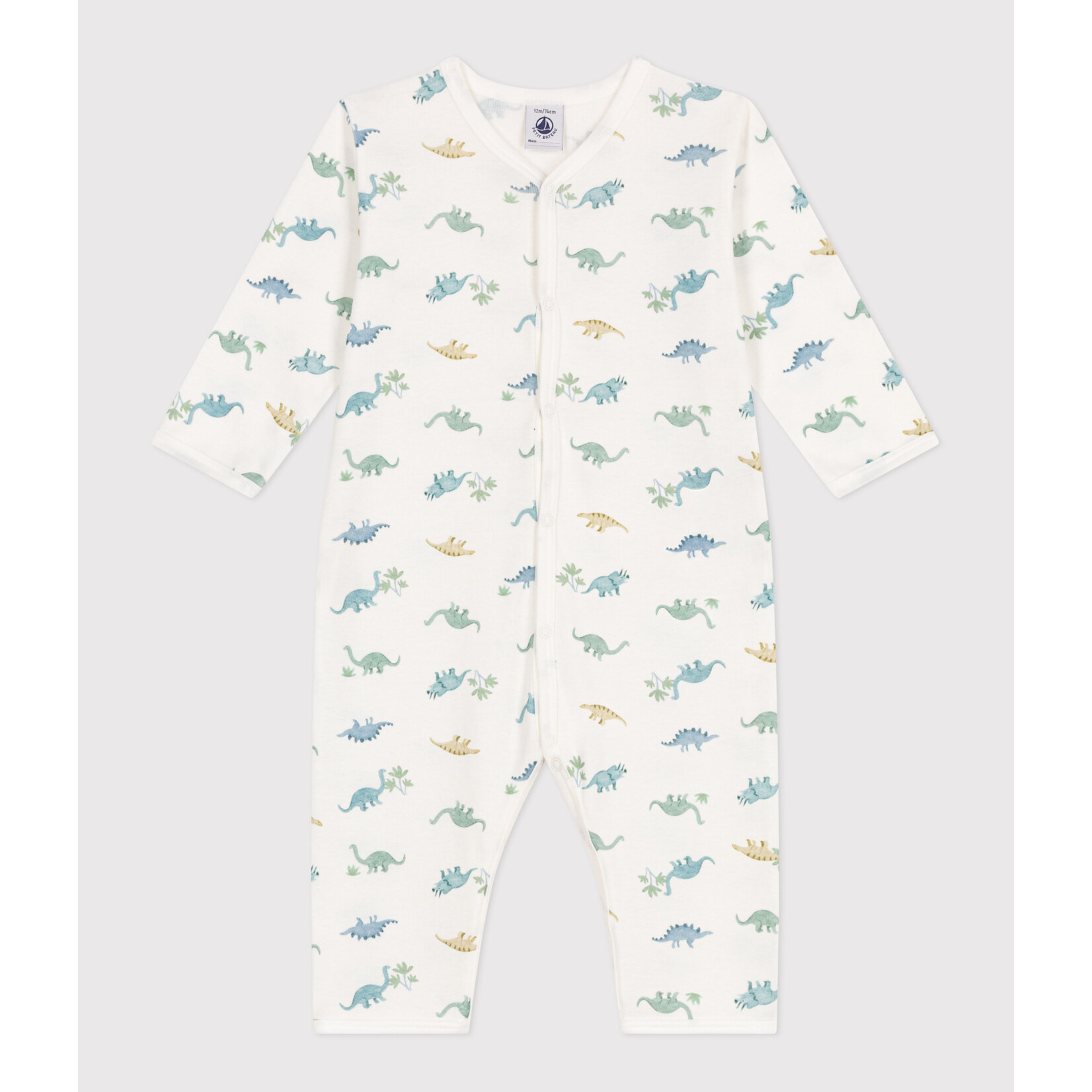 Petit Bateau Dors Bien Pyjama Sans Pieds Garçon Bébé Hiver Coton Bio Dinosaures