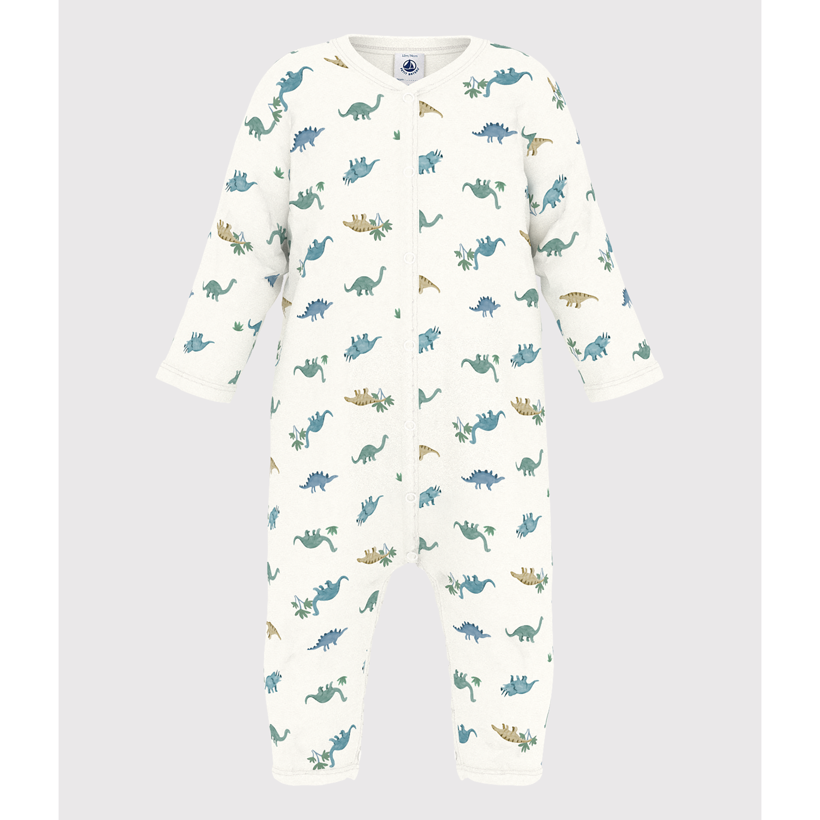 Petit Bateau Dors Bien Pyjama Sans Pieds Garçon Bébé Hiver Coton Bio Dinosaures