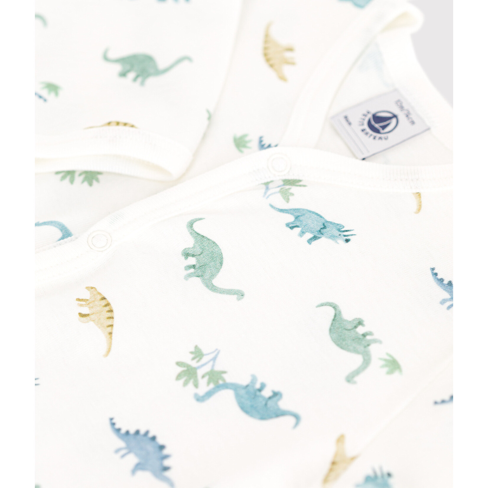 Petit Bateau Dors Bien Pyjama Sans Pieds Garçon Bébé Hiver Coton Bio Dinosaures