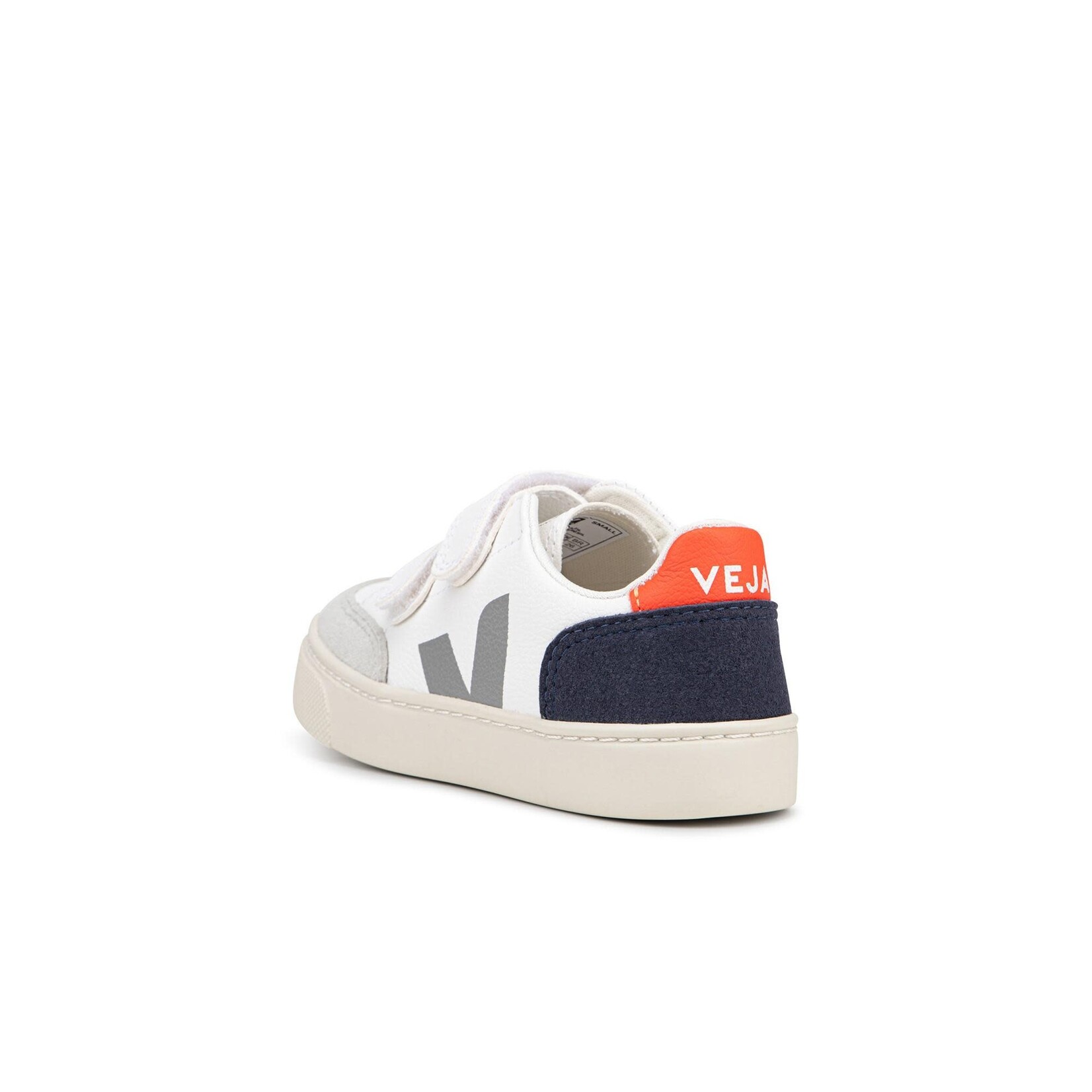 Veja Sneakers Enfant V-12 Velcro Cuir Extra-White Multico Nautico