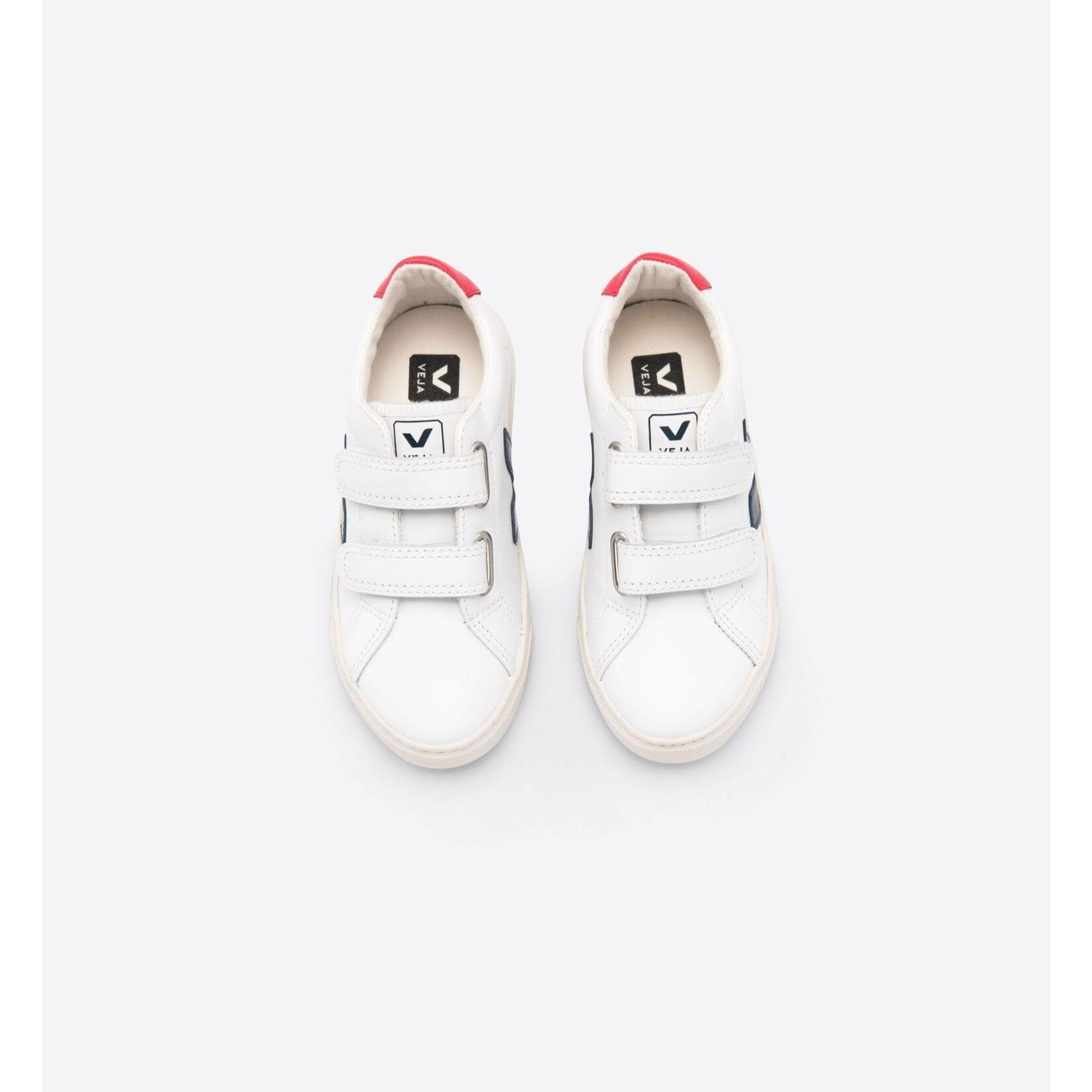 Veja Sneakers Enfant Esplar Velcro Cuir Extra-White Nautico Pekin T31
