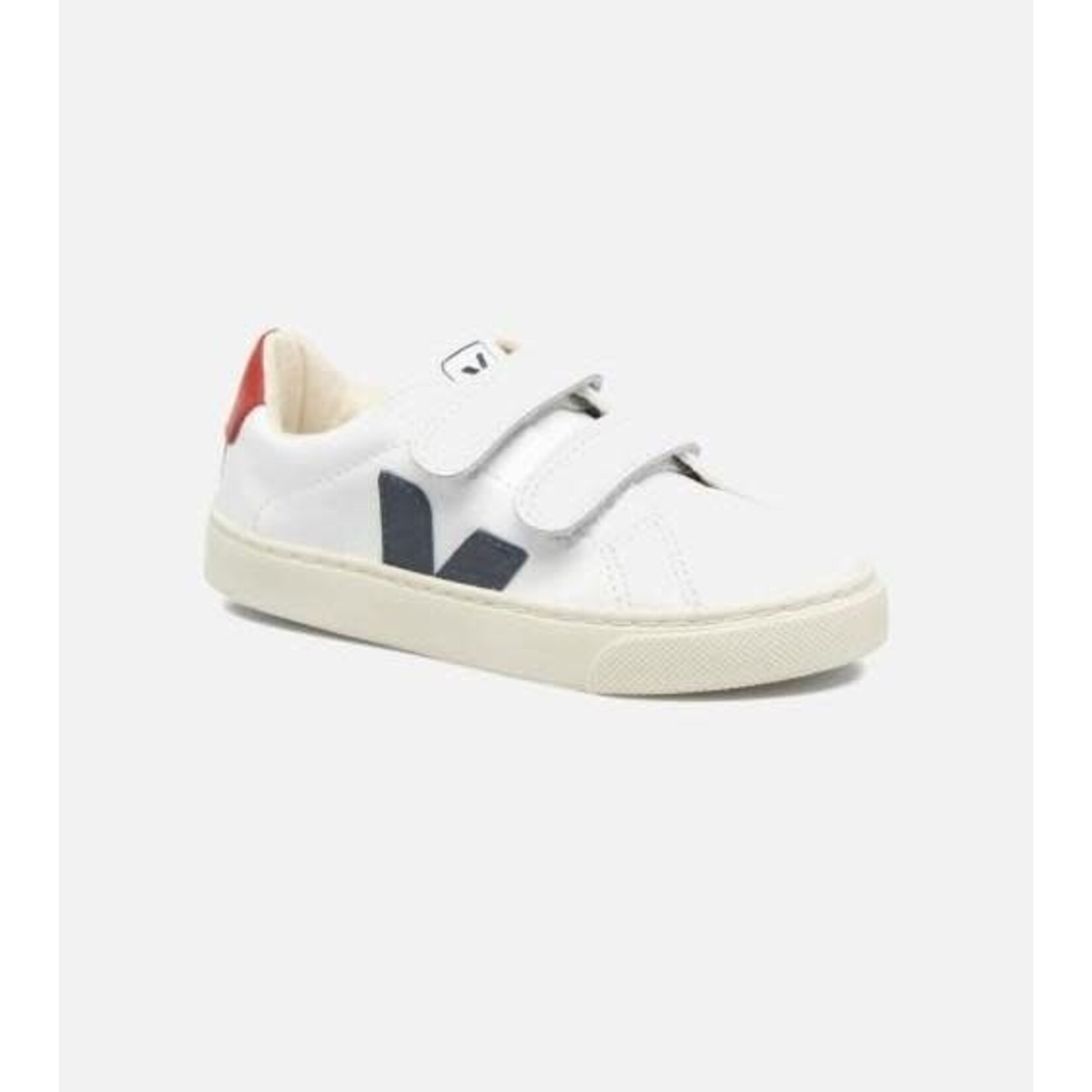Veja Sneakers Enfant Esplar Velcro Cuir Extra-White Nautico Pekin T31