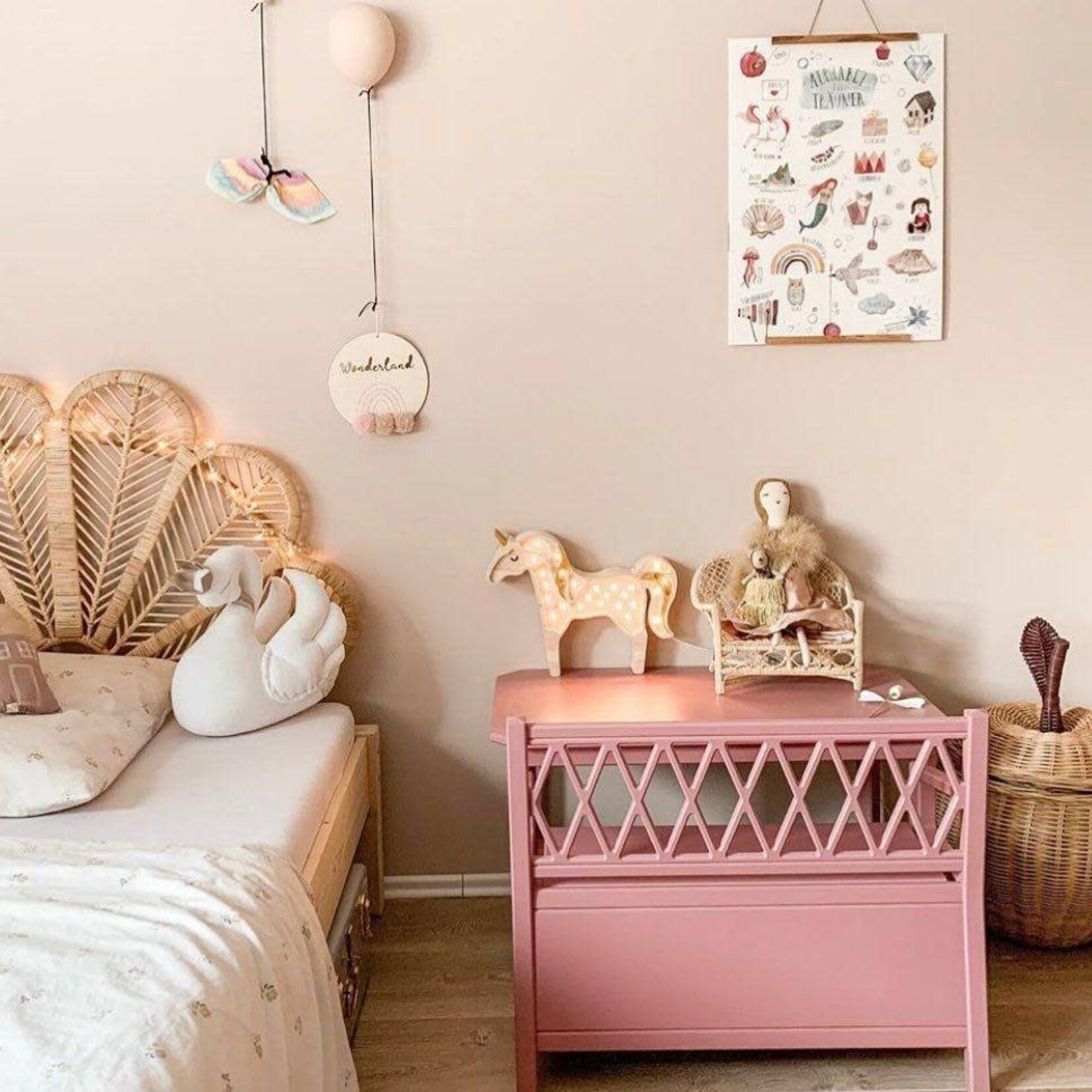 Camcam Copenhague Harlequin banc avec rangement enfant dusty rose Dusty Rose