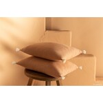 Nobodinoz Petit Coussin Rectangulaire Sublim avec Pompons 20x35CM Nude