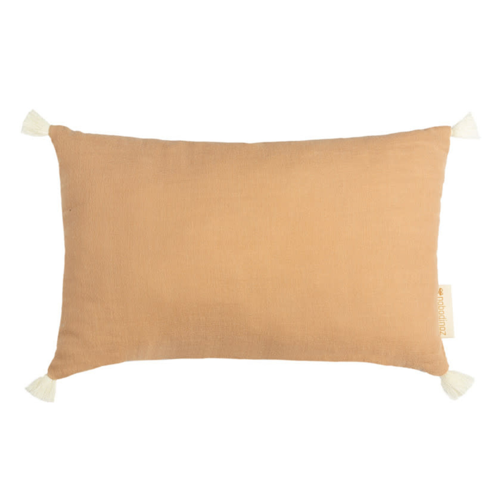 Nobodinoz Petit Coussin Rectangulaire Sublim avec Pompons 20x35CM Nude