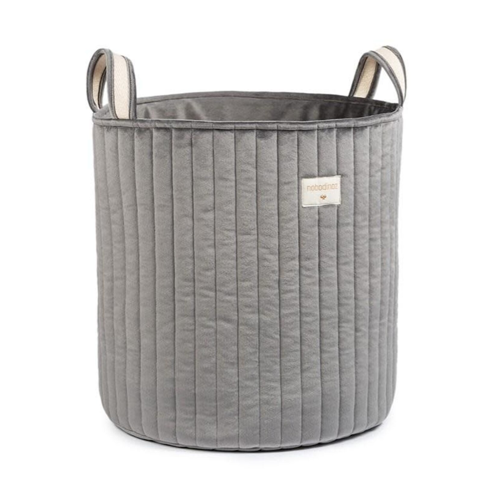Nobodinoz Savanna sac a jouets en velours Slate Grey
