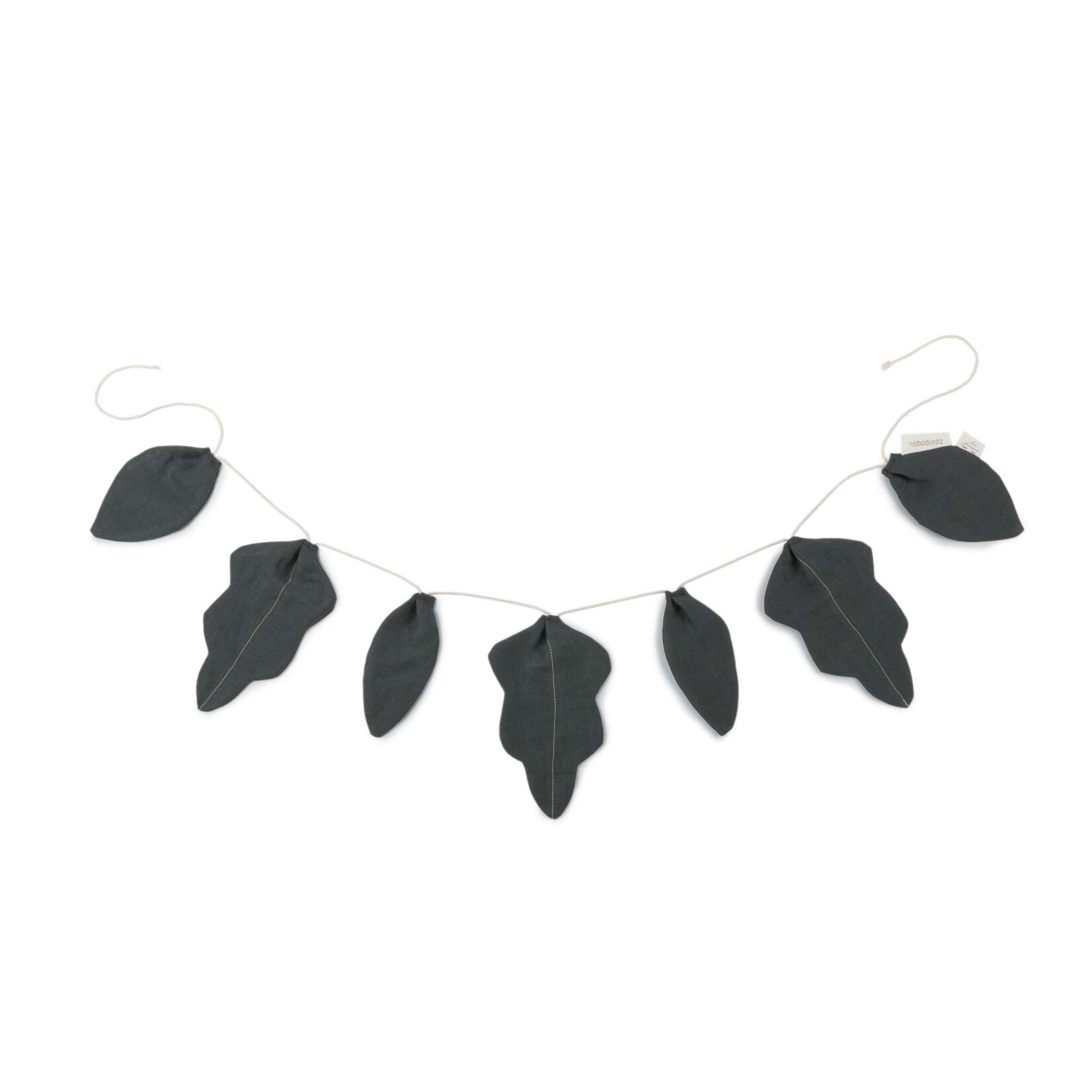 Nobodinoz Guirlande Décorative Feuilles Leaf Lin Français Green Blue 128 cm