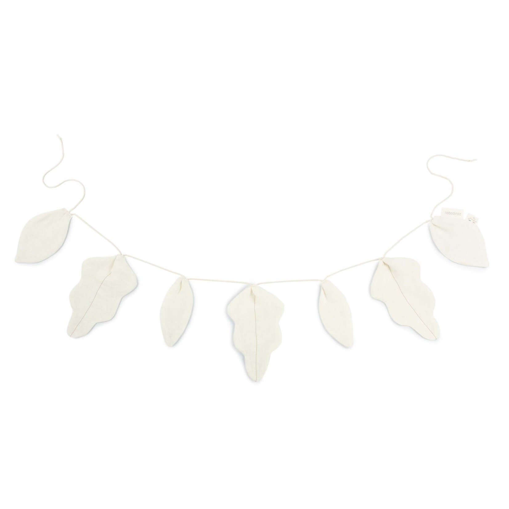 Nobodinoz Guirlande Décorative Feuilles Leaf Lin Français Off White 128 cm