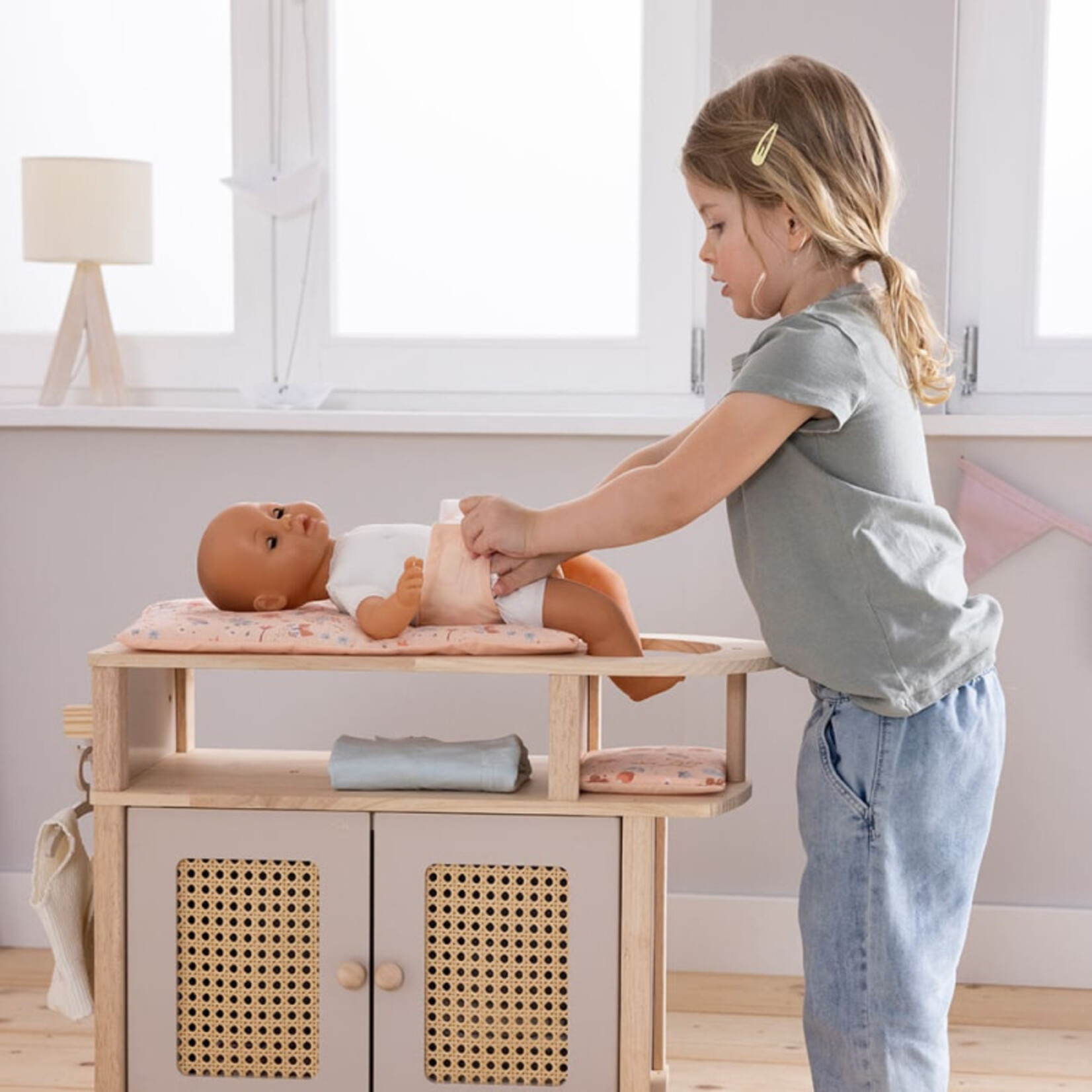 Lilliputiens Set Tapis à Langer pour Poupée + Accessoires Flowers