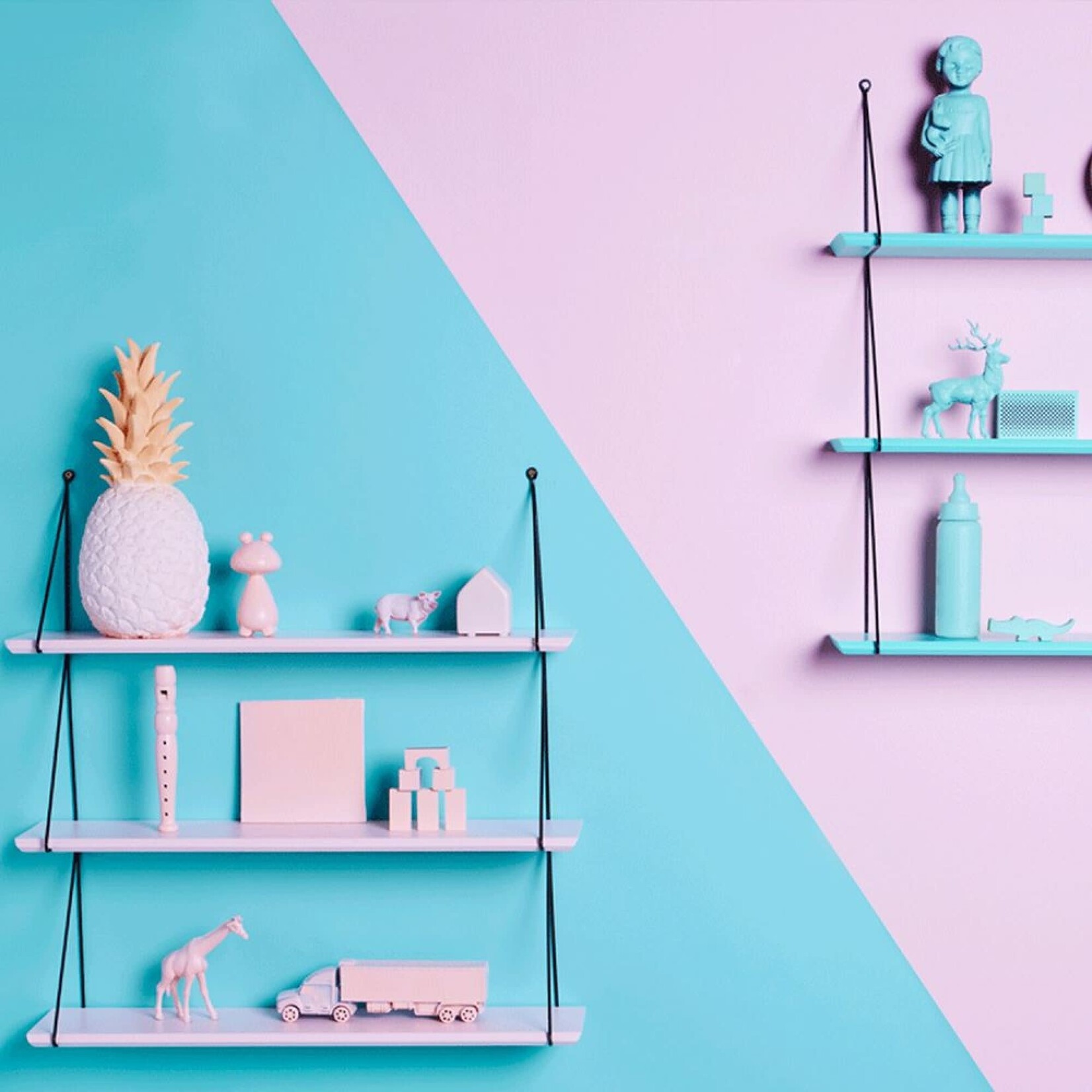 Rose in april Etagère Babou Triple Bleu Aqua 66 CM