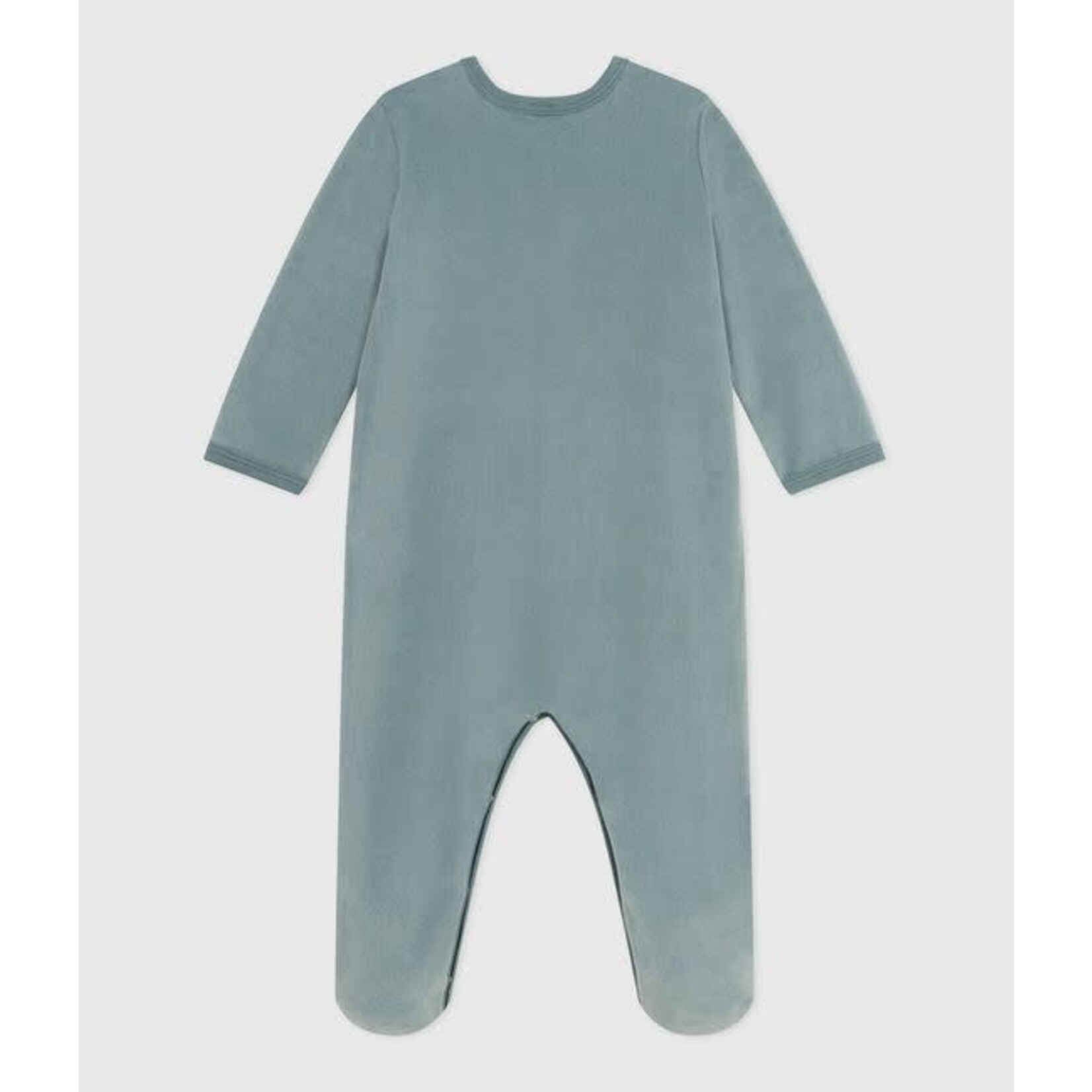 Petit Bateau Dors Bien Pyjama Bébé Velours Uni Vert Canard - Baleine