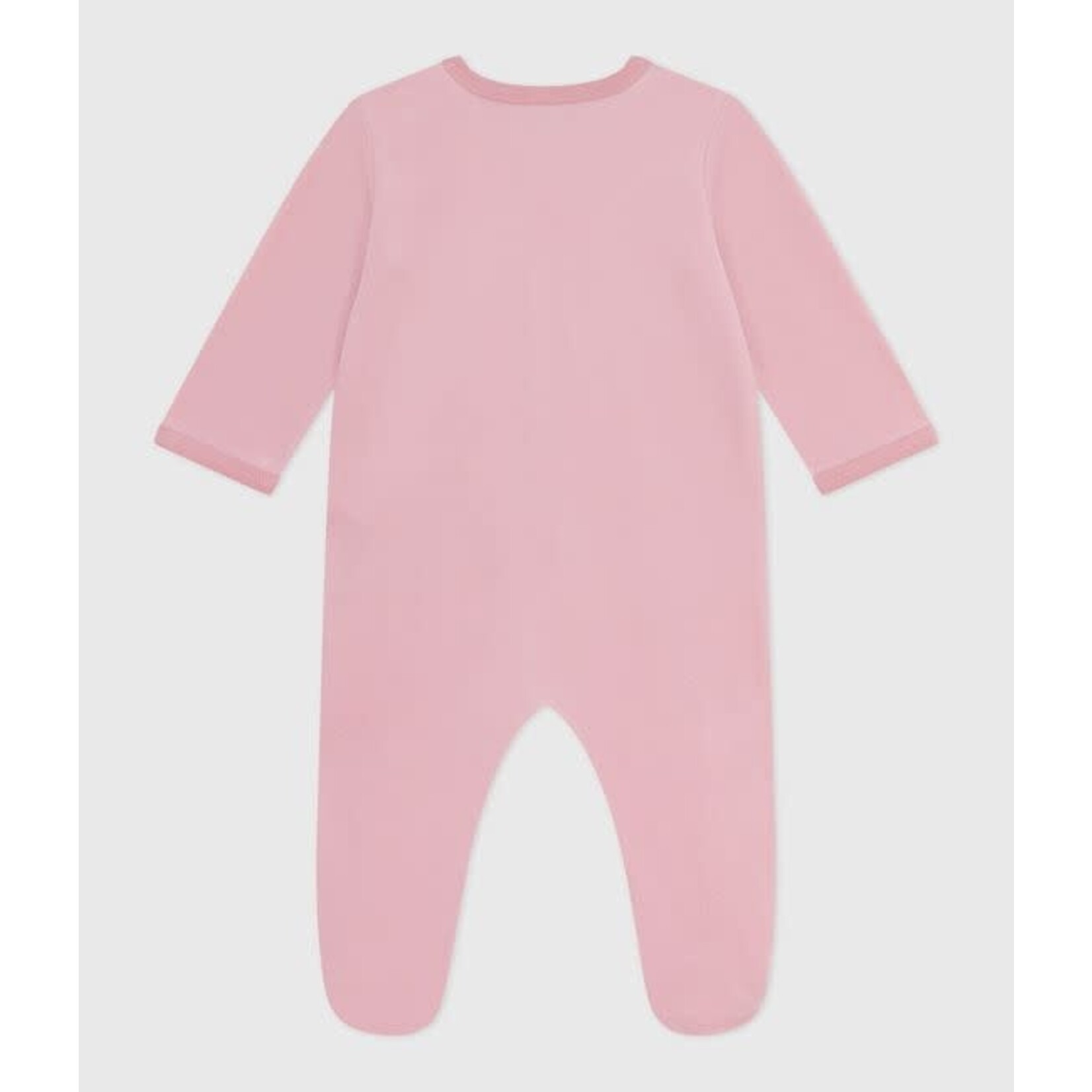 Petit Bateau Dors Bien Pyjama Bébé Velours Uni Rose Charme - Coeur