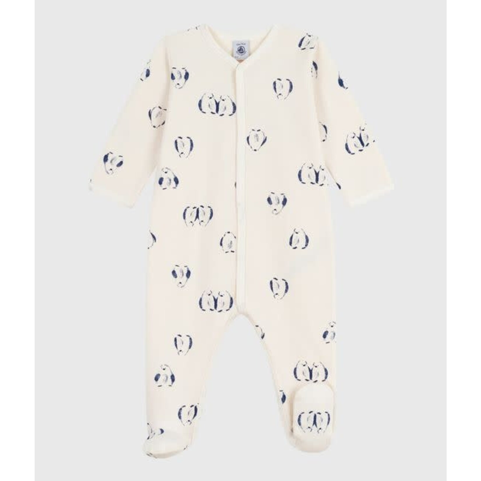 Petit Bateau Dors Bien Pyjama Bébé Molleton Crème Imprimé Pingouins