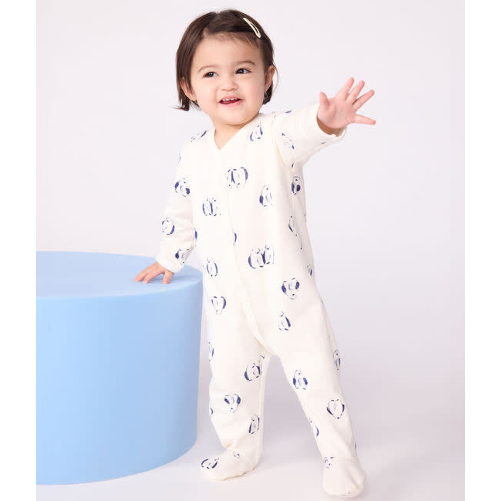 Petit Bateau Dors Bien Pyjama Bébé Molleton Crème Imprimé Pingouins