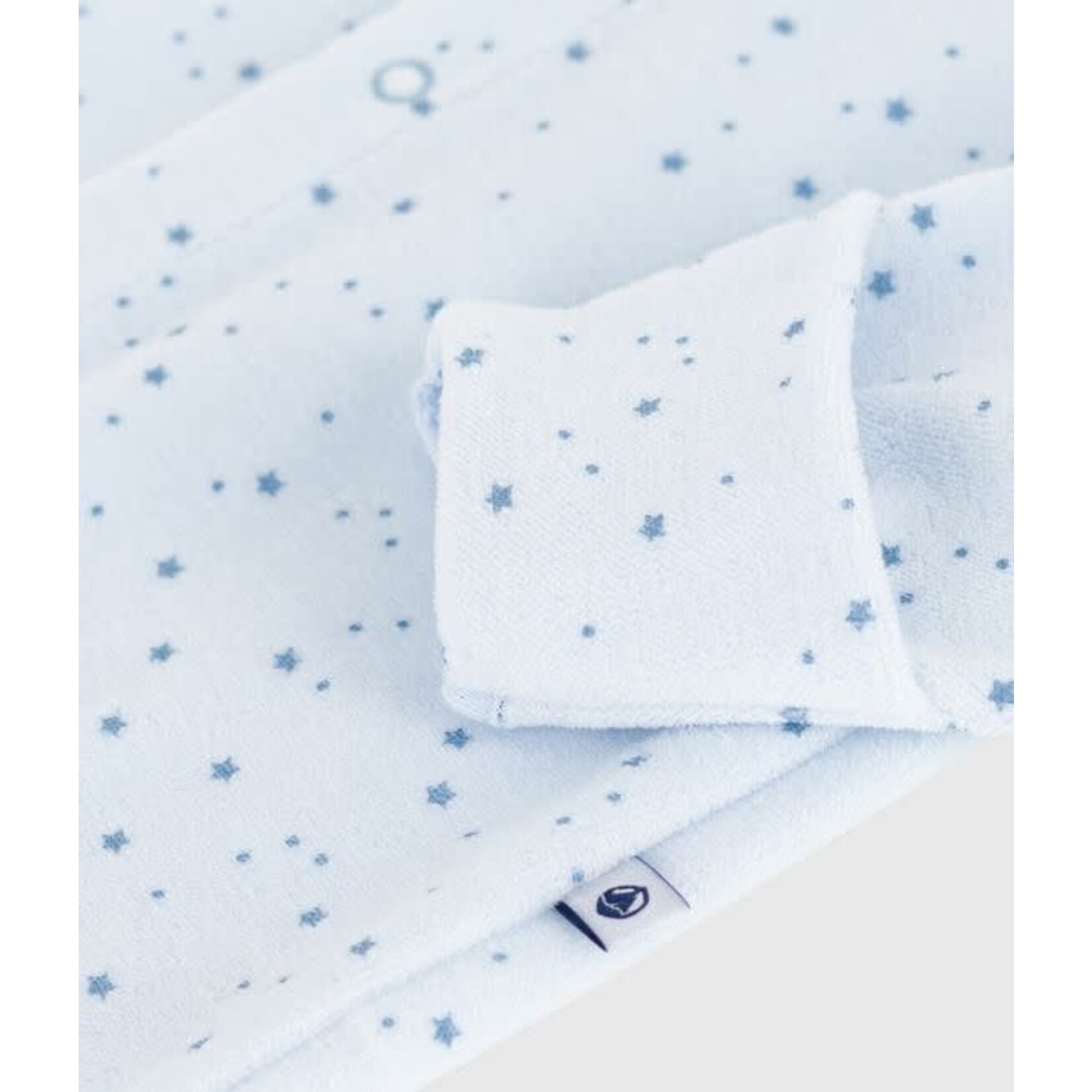 Petit Bateau Dors Bien Pyjama Bébé Velours Bleu Avec Col Imprimé Etoiles