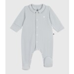 Petit Bateau Dors Bien Pyjama Bébé Velours Gris Avec Col