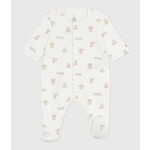 Petit Bateau Dors Bien Pyjama Bébé Tubique Blanc Imprimé Oursons