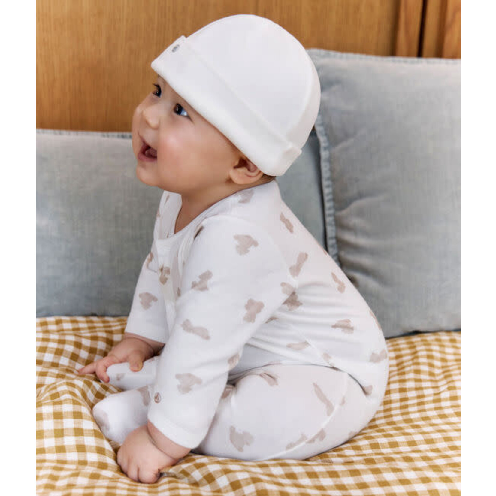 Petit Bateau Dors Bien Pyjama Bébé Tubique Blanc Imprimé Oursons