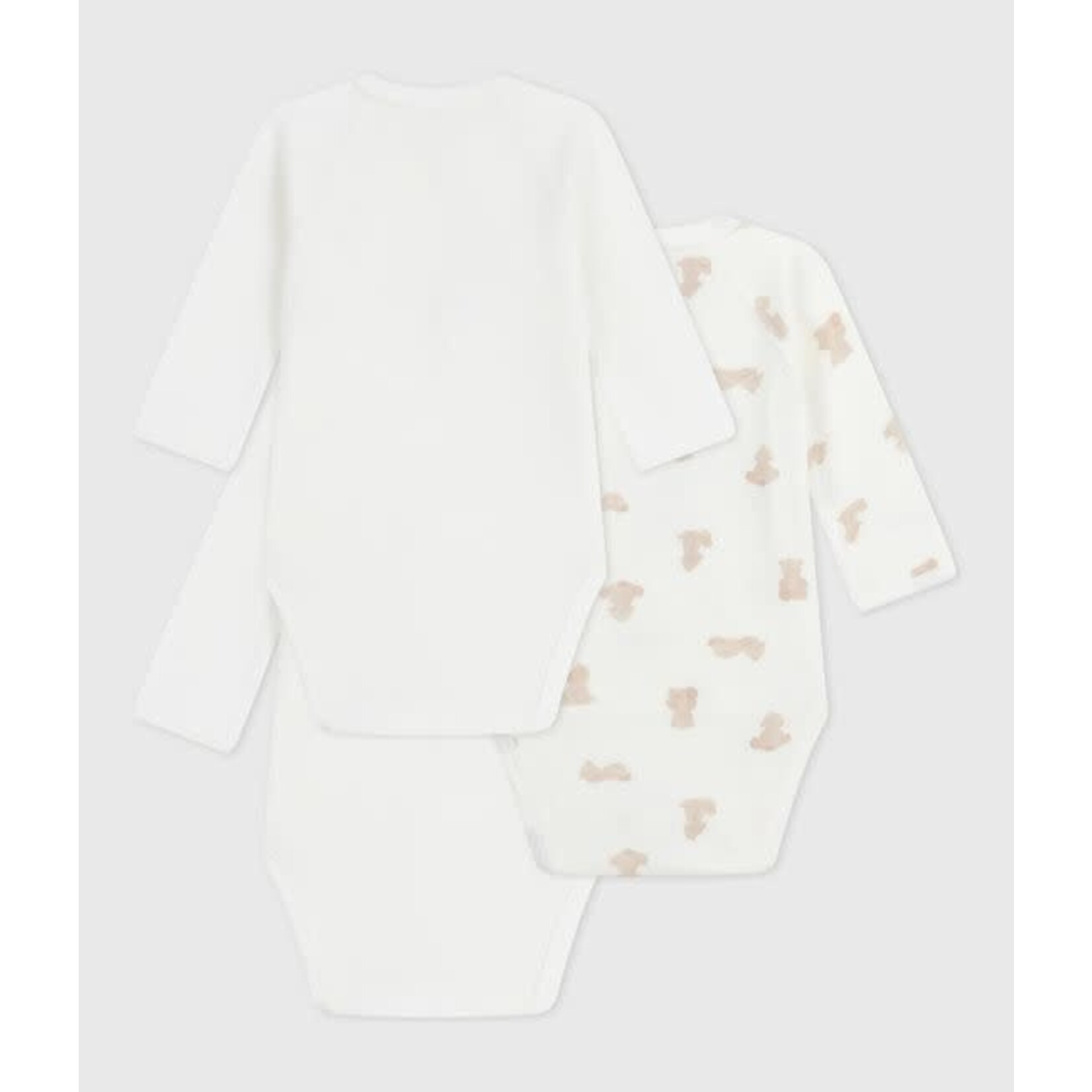 Petit Bateau Lot de 3 Bodies Manches Longues Oursons Coton Bio Bébé
