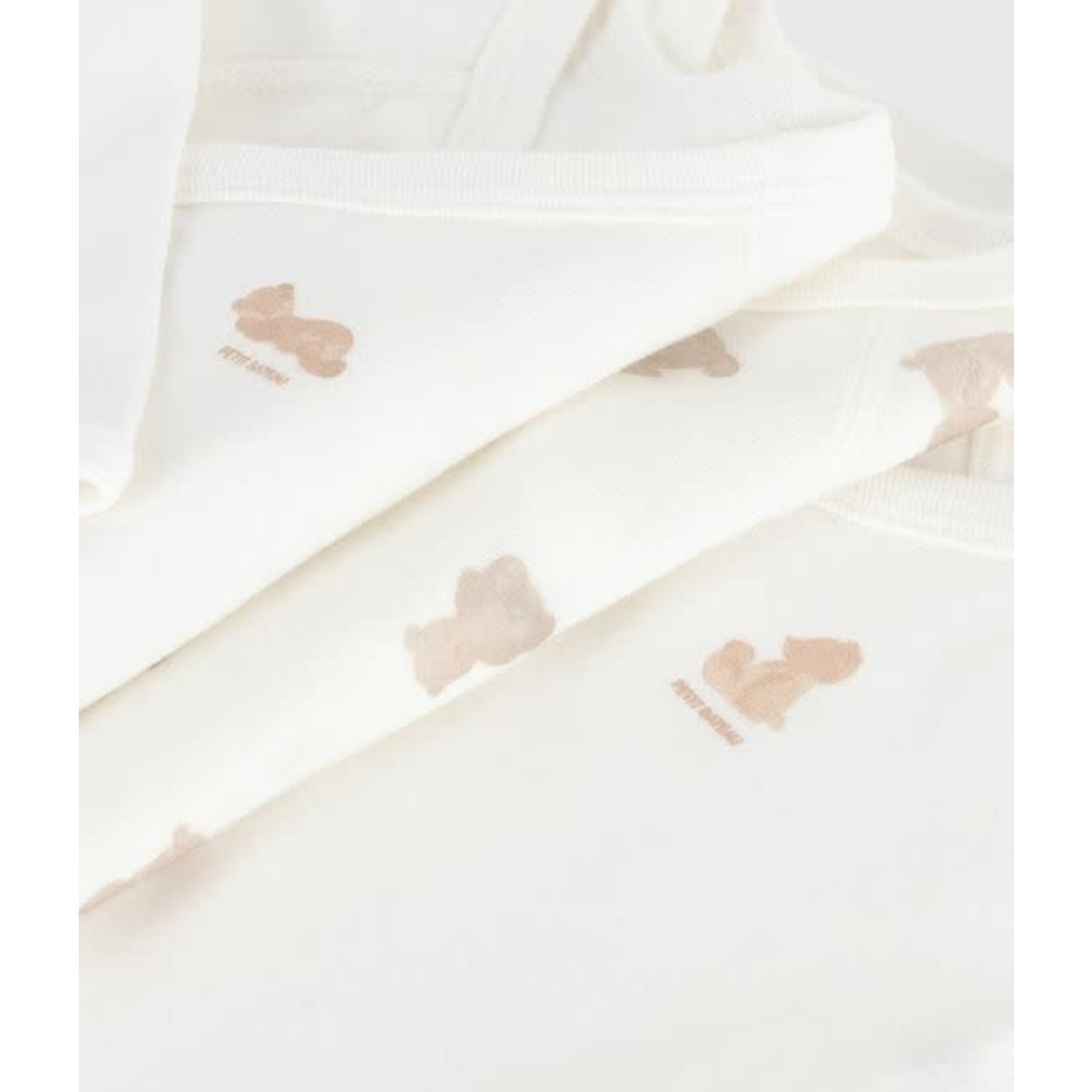 Petit Bateau Lot de 3 Bodies Manches Longues Oursons Coton Bio Bébé