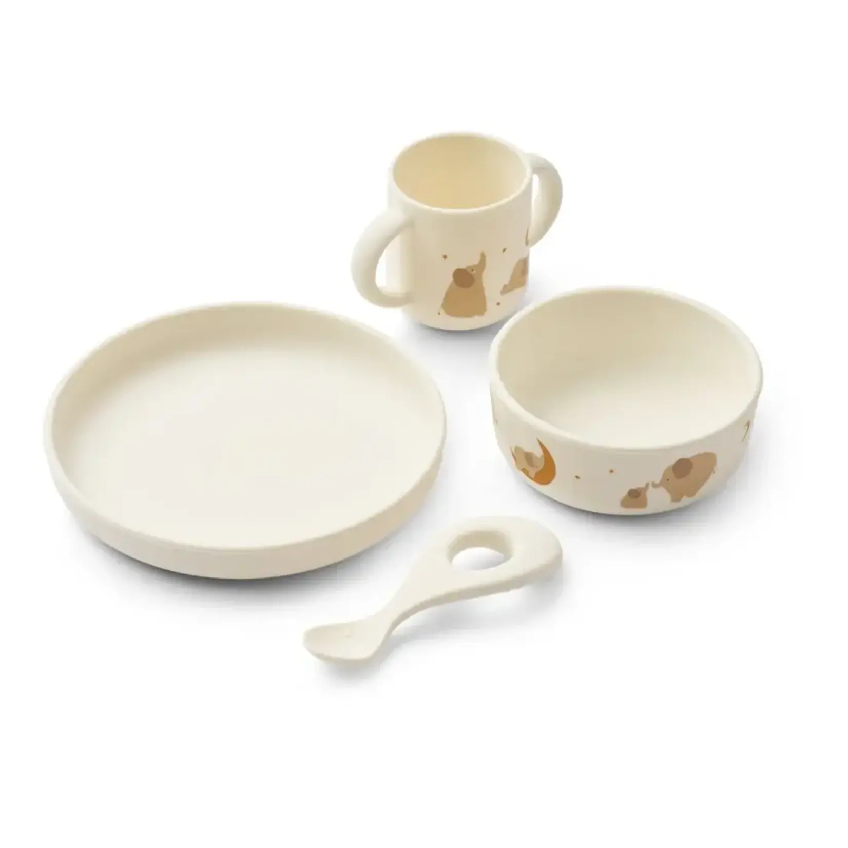 Liewood Vivi Set Repas Bébé en Silicone Elephant / Creme de la Creme