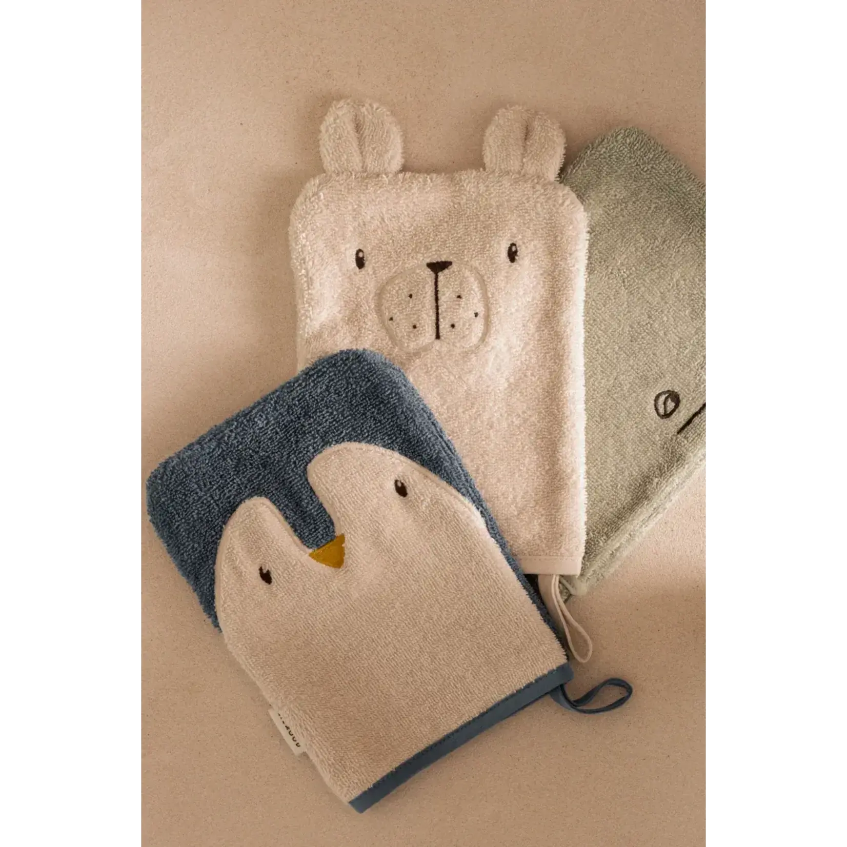 Liewood Sylvester Set 3 Gants de Toilette Arctic Sea / Ocean View