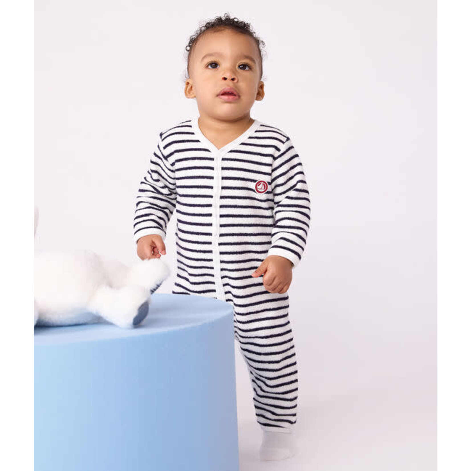 Petit Bateau Dors Bien Pyjama Bébé Sans Pieds Imprimé Marinière Coton Bio
