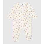 Petit Bateau Dors Bien Pyjama Bébé Blanc Imprimé Léopards Velours
